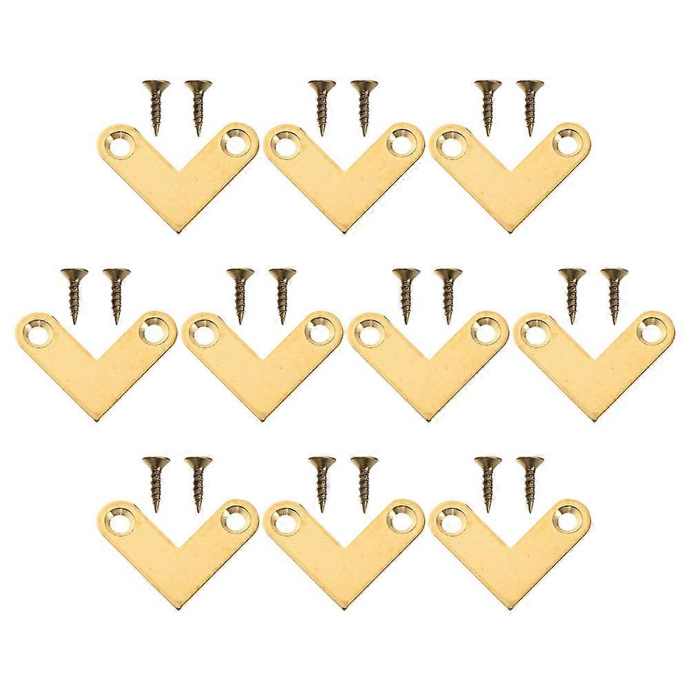 Golden Copper Mirror Frame Corner Brackets L Shape for Connecting 10Pcs Hardware