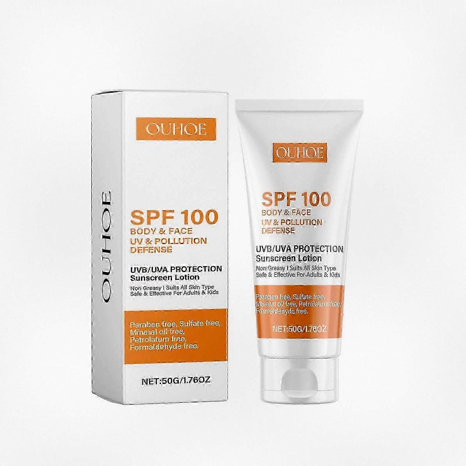 Spf 100 For Face Body, Waterproof Non-greasy Moisturizing Lotion With Broad Spectrum Uvb/uva Protection, Sun Cream For Sensitive Skin-New Arrival