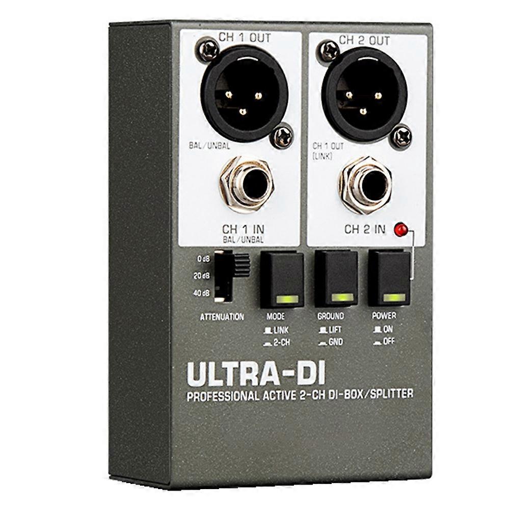 DI Box Audio Active 2-Channel High Frequency Interference Guitar Instrument for Stage Audio Isolator