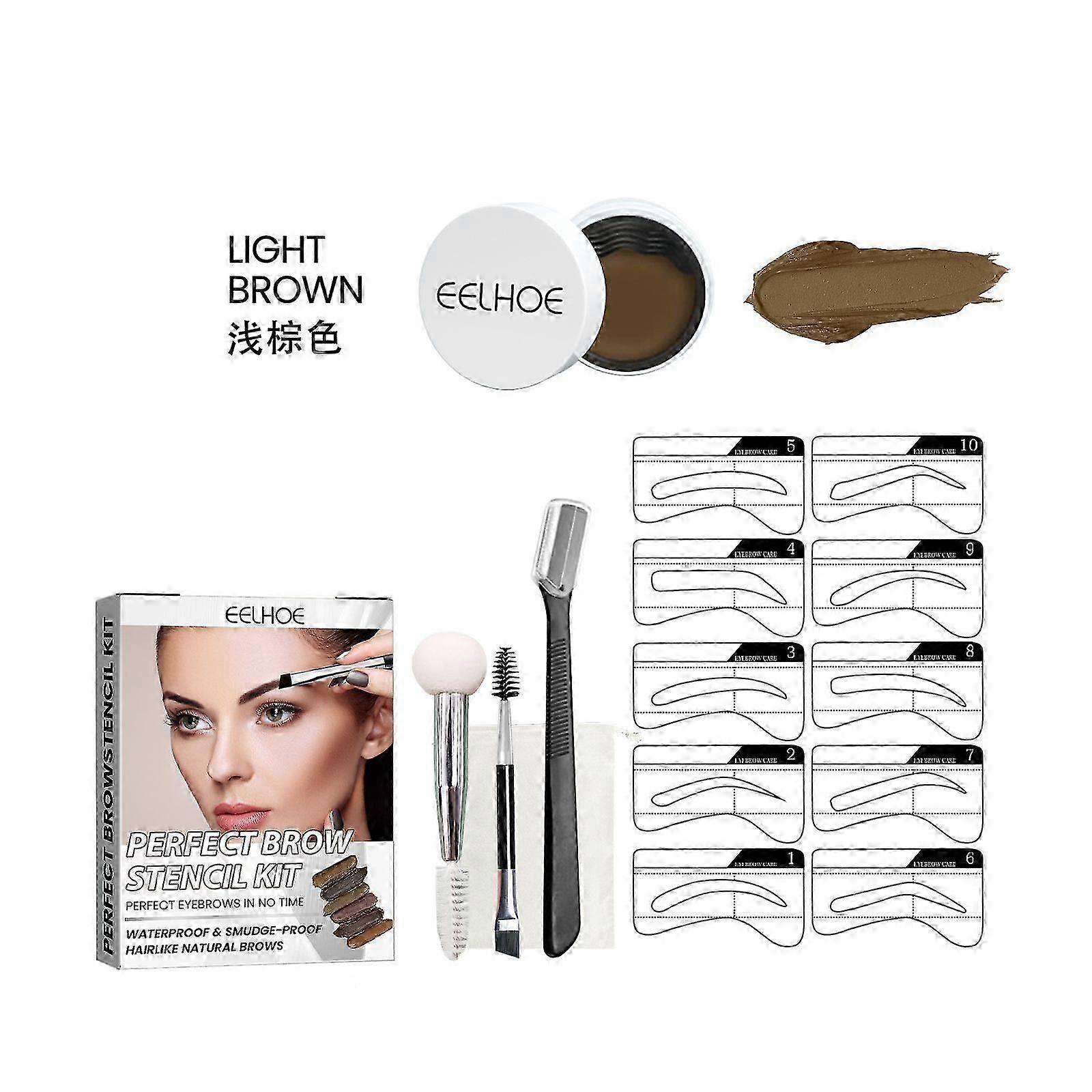 Eelhoe Brow Cream Set Waterproof Smooth Easy To Color Not Smudge Smear-Proof Makeup Thrush Eyebrow Shaping Natural Three-Dimensional Brow Cream