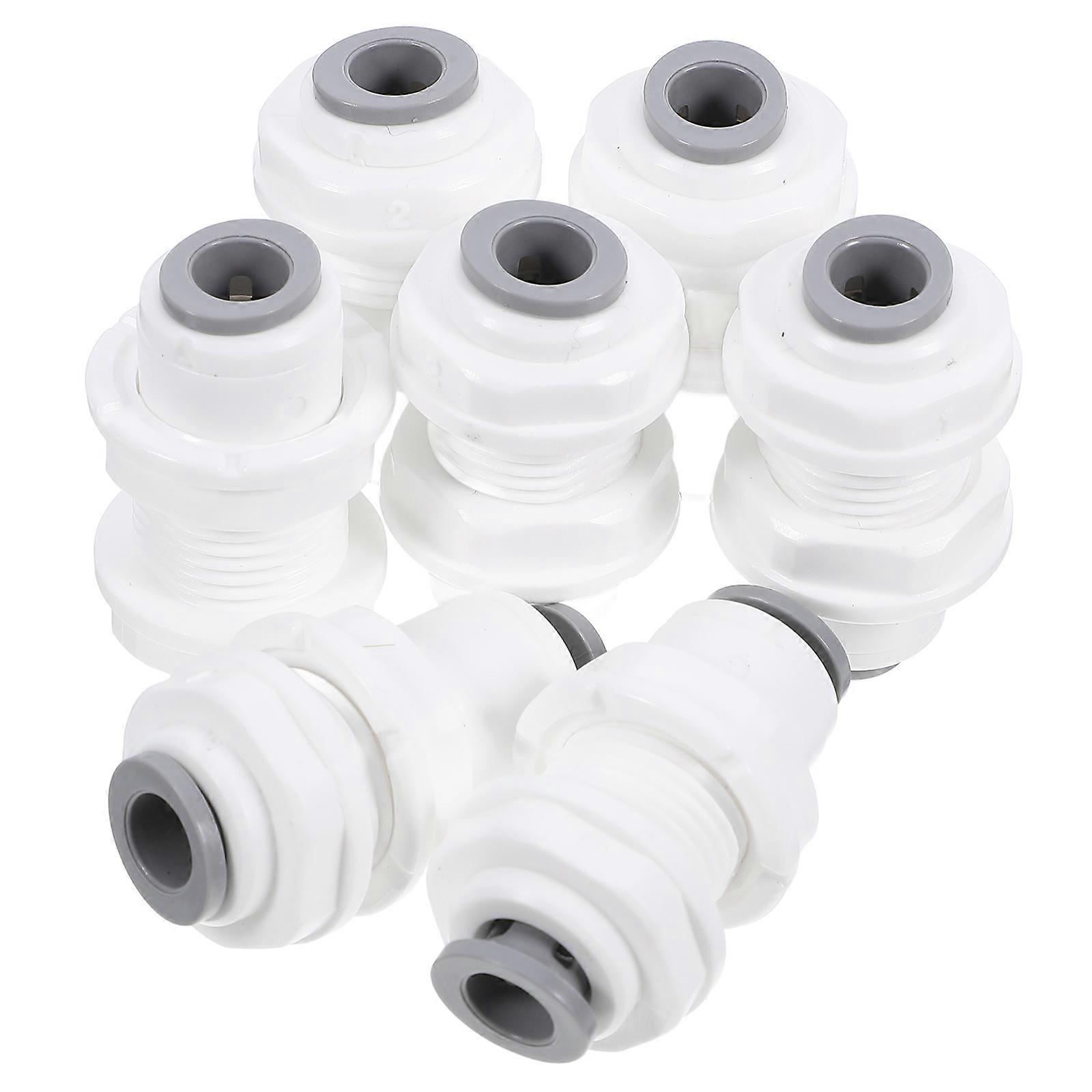 Plastic Bulkhead Connector for Water Pipe Reverse Osmosis Systems 12Pcs Fittings