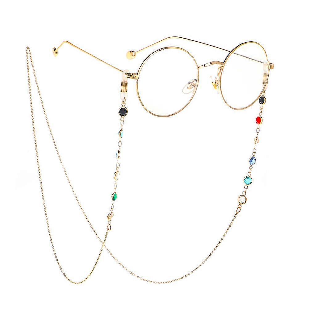 Glasses Cord for Eyeglass with 2Pcs Colorful Eyeglass Chain Golden