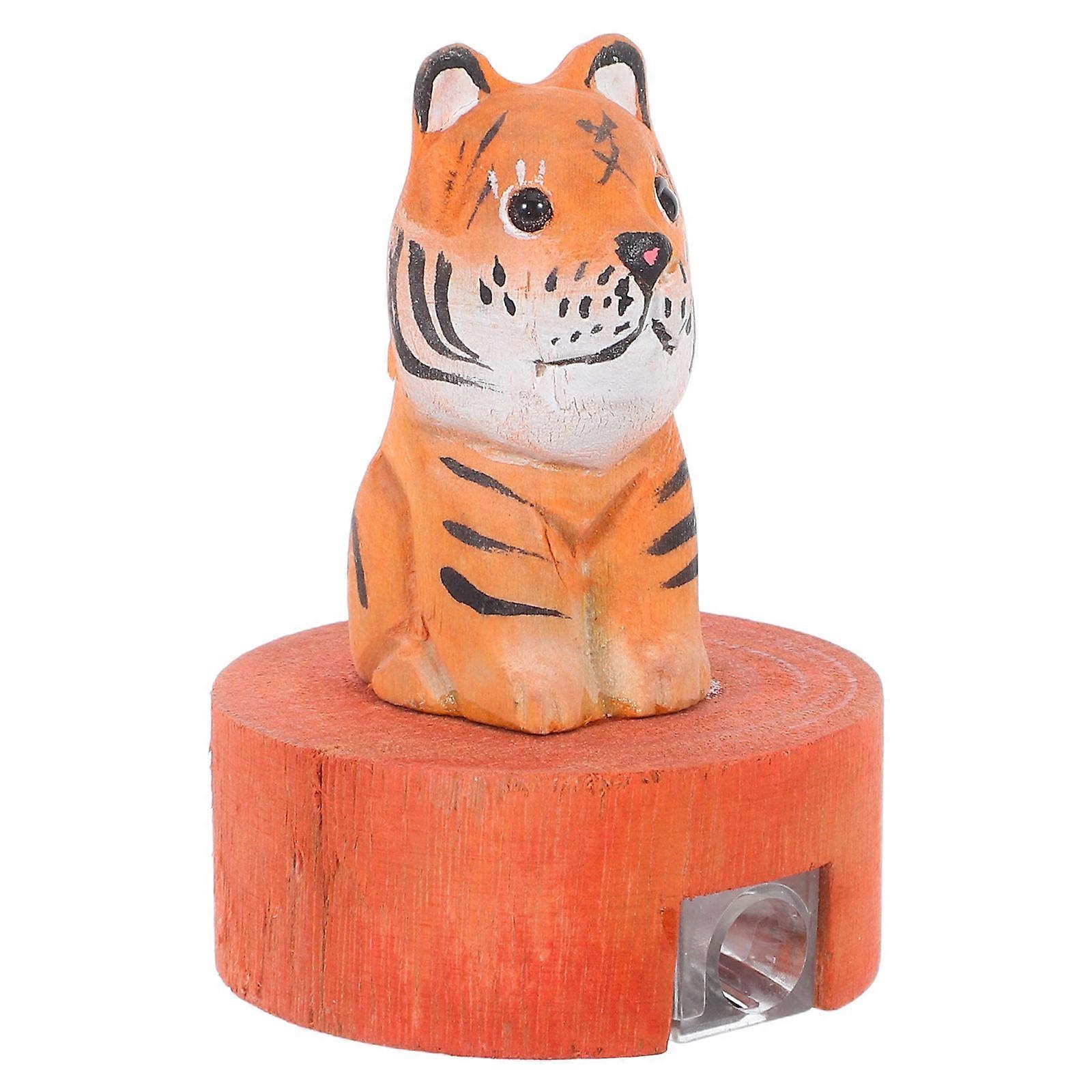 Pencil Sharpener for Kids Handheld Wooden Tiger Sharpener