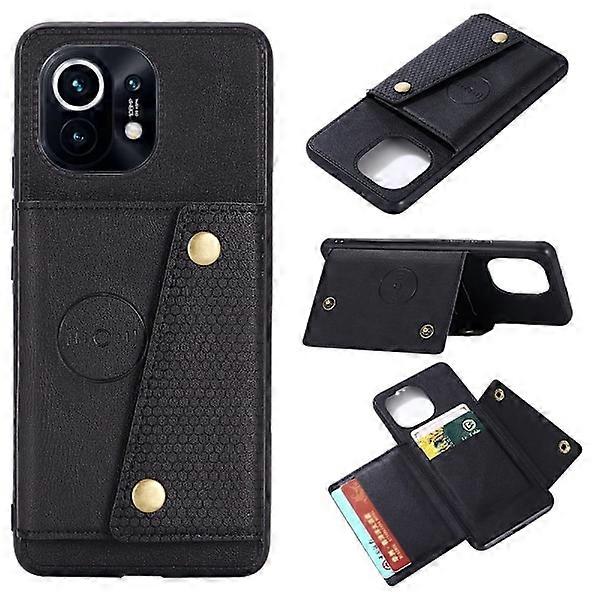 Compatible with Xiaomi Mi 11 - Effective Case with Card Holder Black