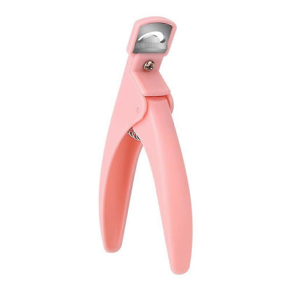 Professional Acrylic Nail Clipper with Sharp UShaped Blade for Artificial Nails and Salon Use, Pink