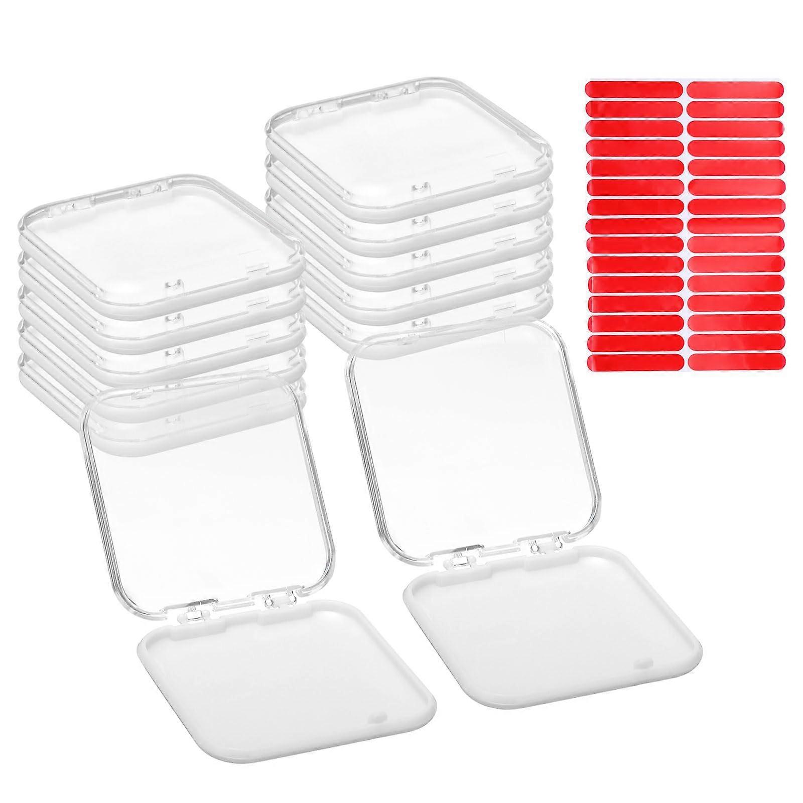 12 Pcs Press on Nail Storage Box with Clear Lid and Adhesive Tape, Acrylic Display Case for Salon and Home