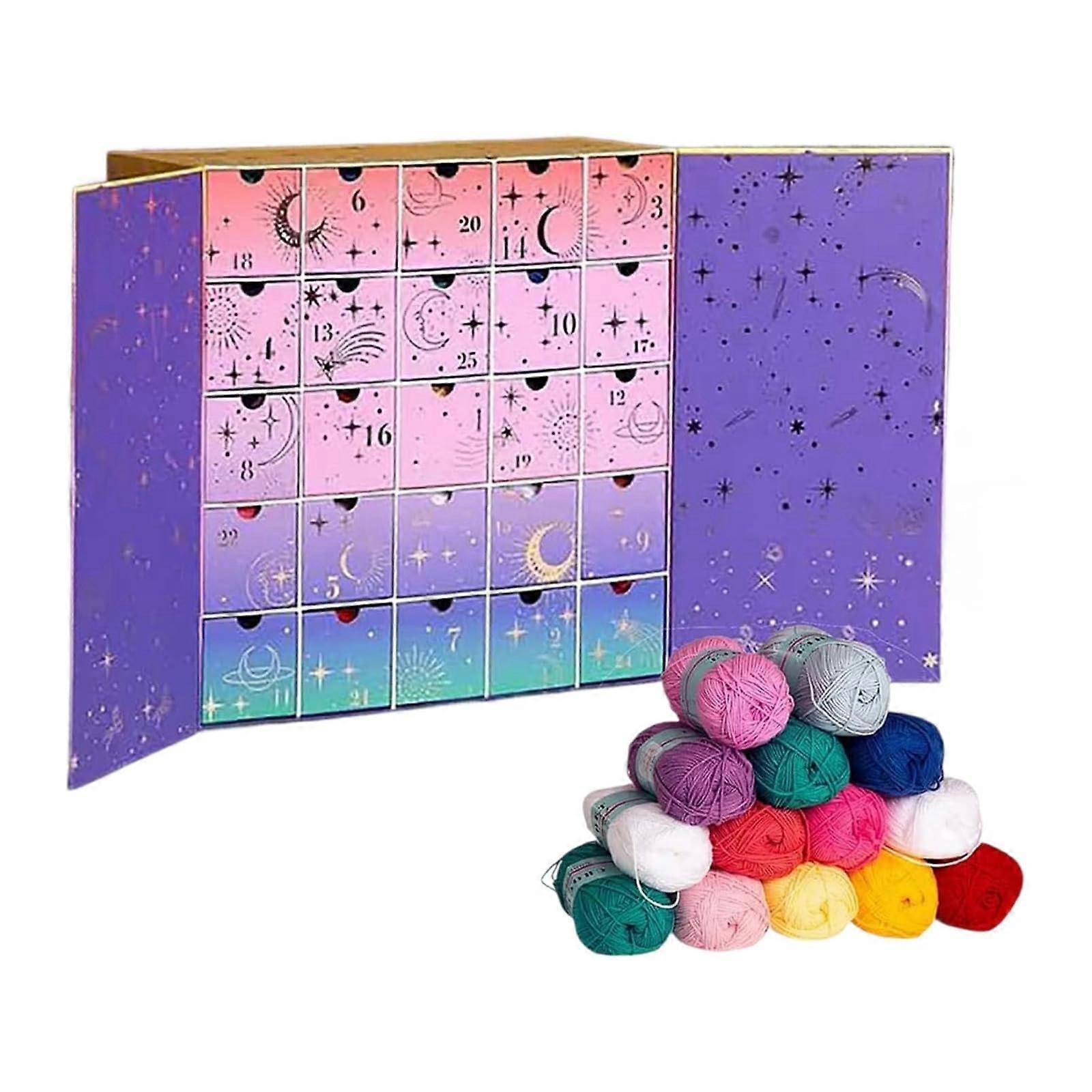 Crochet Advent Calendar 2025 with Yarn, 25 Days DIY Christmas Patterns and Beginner Tutorials