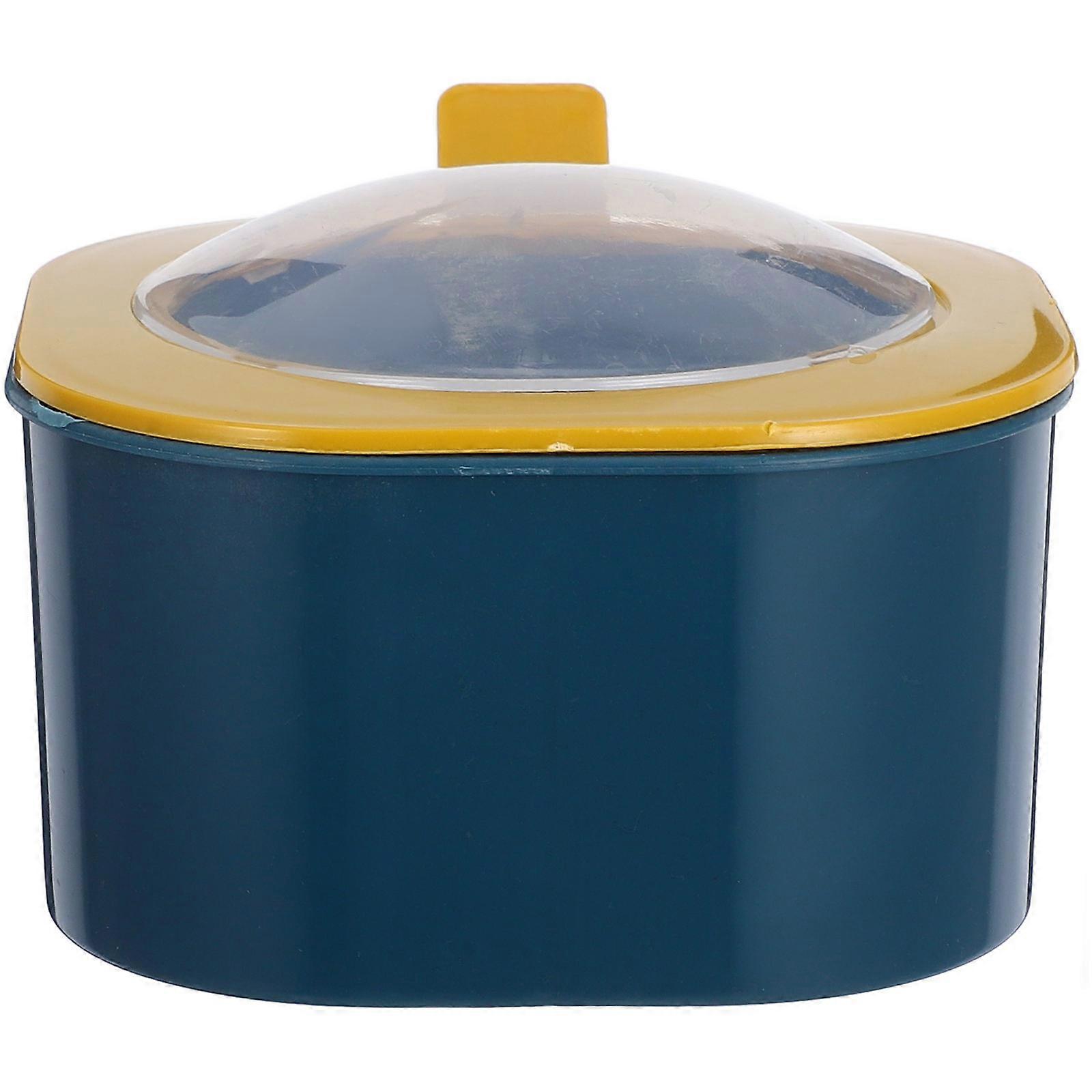 Blue Seasoning Box with 4 Compartments for Storage Plastic Lid Container