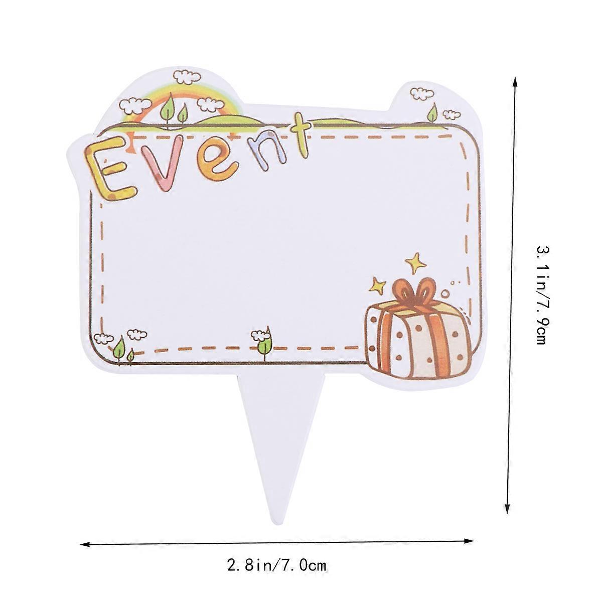 200 Pcs Decorative Cake Picks Blank Writable Cake Toppers For Tropical Theme Party In Assorted Color With Chic Shape