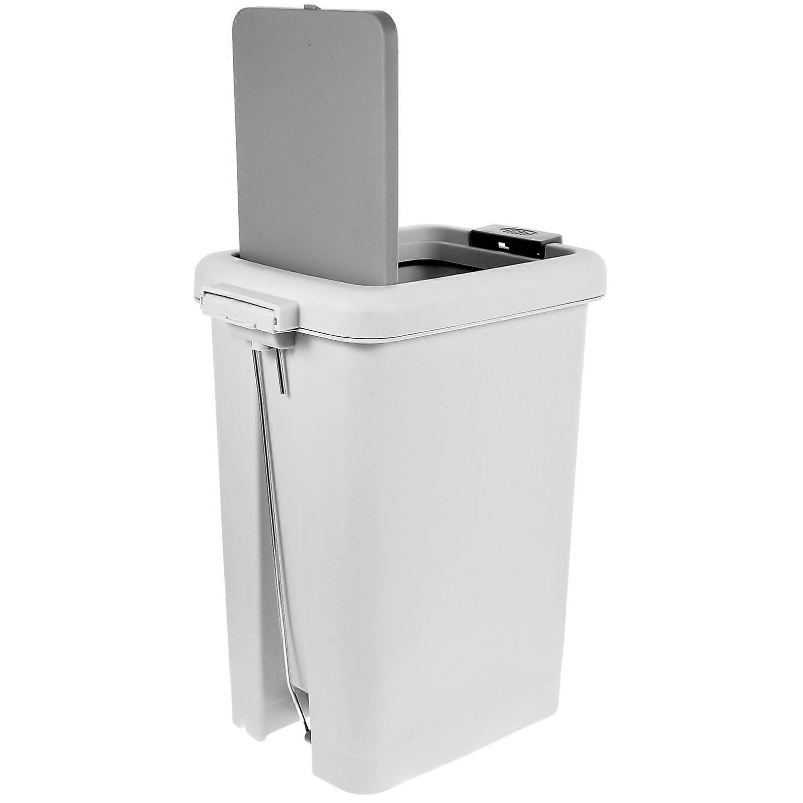 Step-on Trash Can Foot Pedal Bin for Home Use 10L Grey Plastic Container