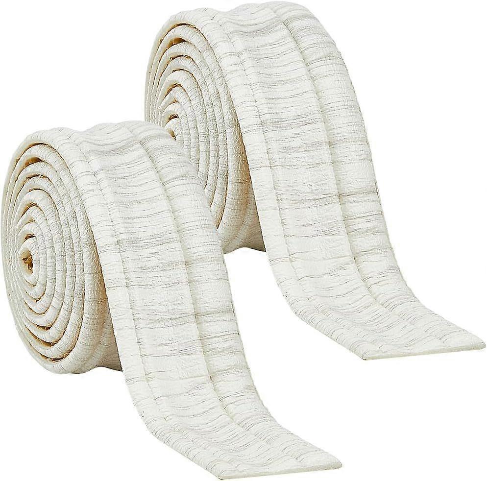 2 Rolls 93x3 Inch Peel and Stick Solid Color Baseboard Trim Self Adhesive Foam 3D Wallpaper Border Flexible Mirror Wall Base Edging Frame Lines for Ho