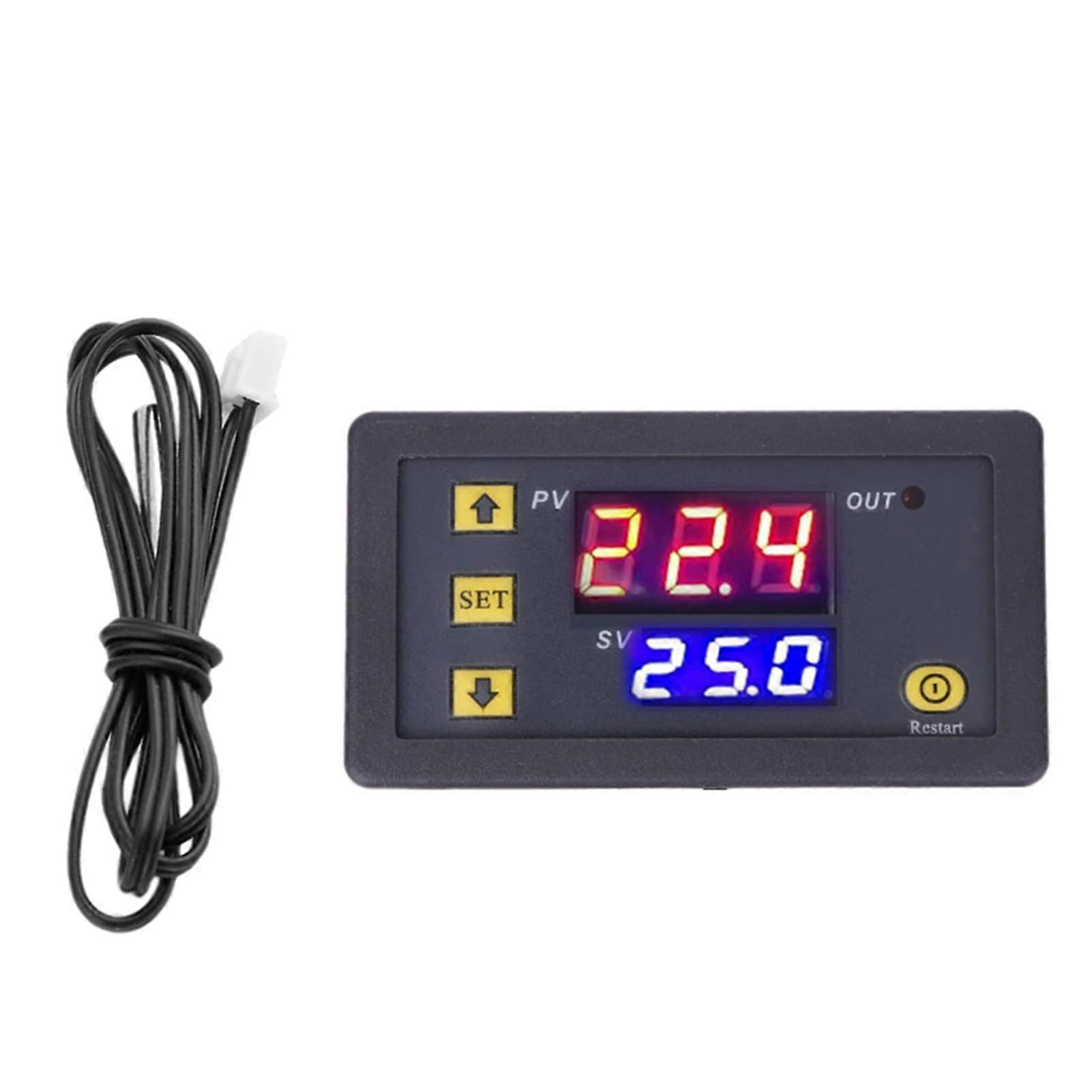Digital Temperature Controller with Clear LED Display for Heating and Cooling, Relay Output Module