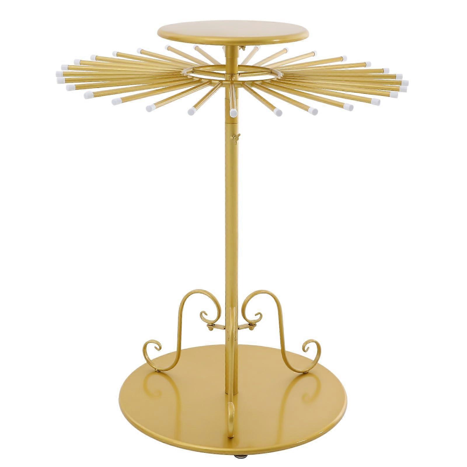 Rotating Scarf Display Rack with 30 Rods, Height Adjustable 360° Swivel Stand for Home and Boutique