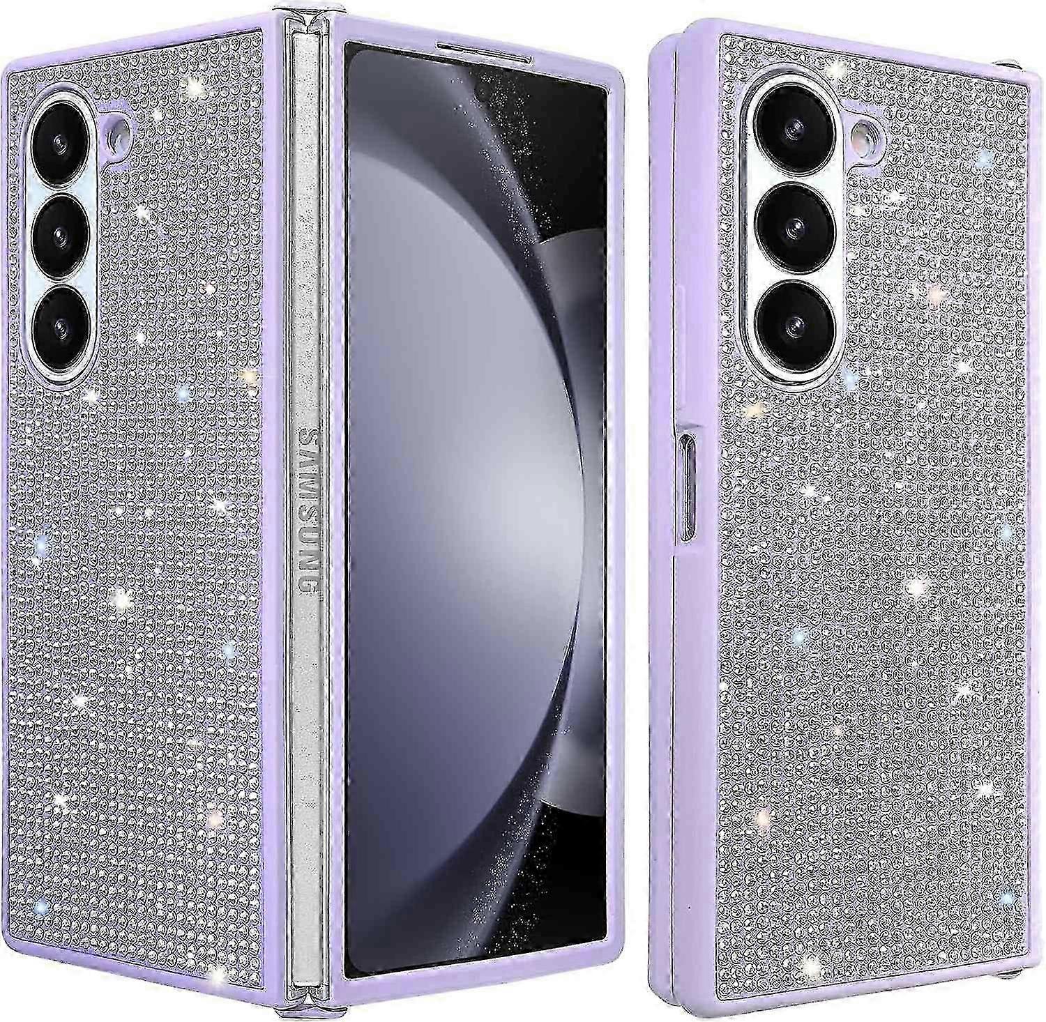 Shockproof Glitter Case for Samsung Galaxy Z Fold 6 Featuring Secure Hand Strap Attachment