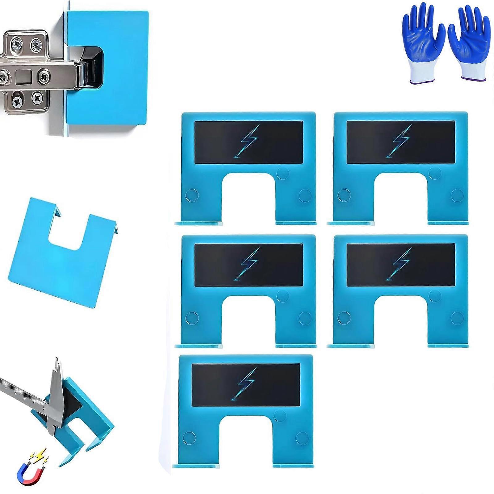 Door Hinge Jig 5pcs Adjustable Router Guide with Magnetic Alignment for Quick Door Installation