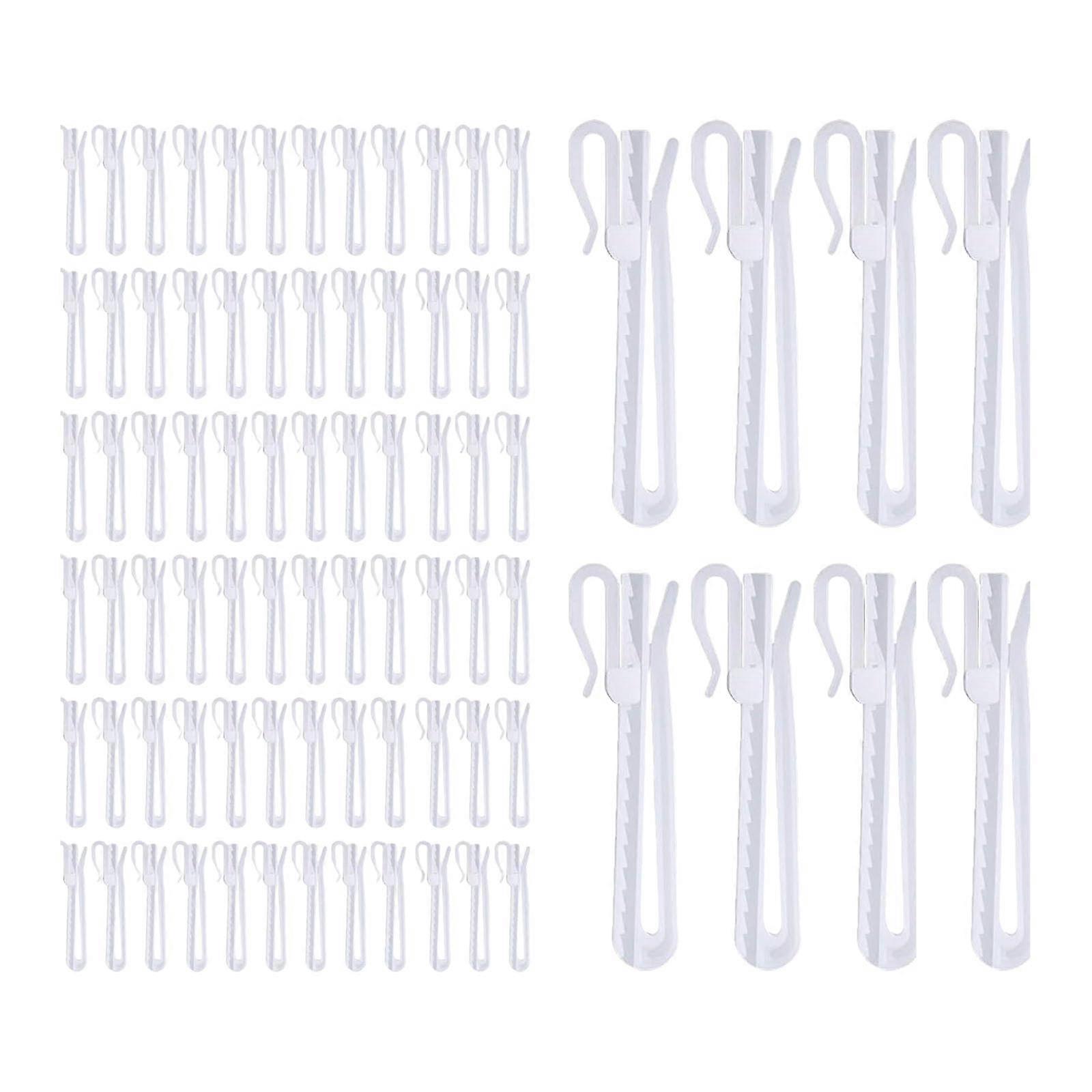 80 Pack Adjustable Pinch Pleat Curtain Hooks Set for Window, Door and Shower Drapes
