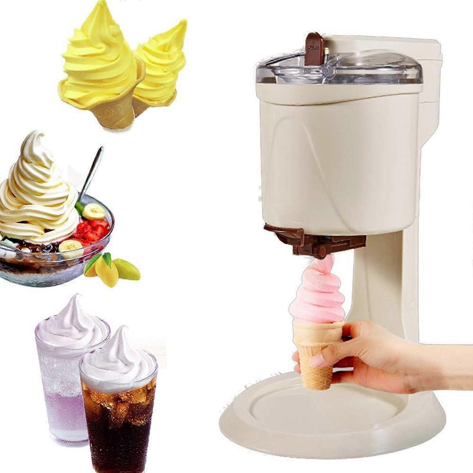 1L Home Soft Serve Ice Cream Maker, Easy Clean DIY Dessert Machine with Turbo Stirring