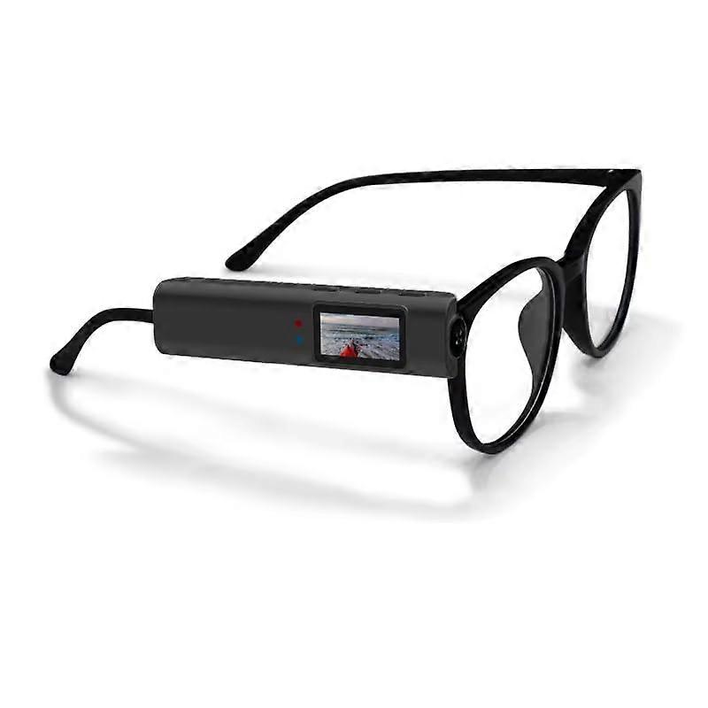 Wearable Camera Glasses 2.7K HD 30FPS Recording Smart App Control IPS Screen Black