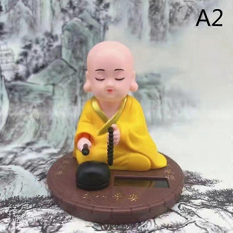 Solar Powered Bobble Shaking Head Dancing Toy Buddhist Monk Doll Figurines