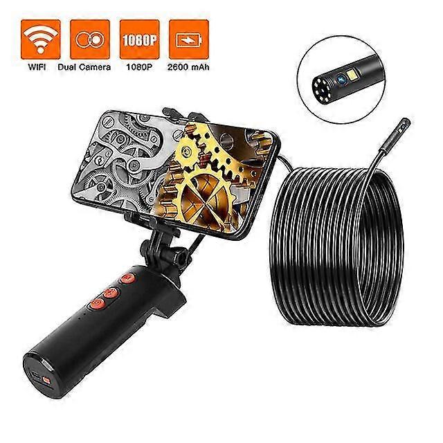 Connected Industrial Endoscopy Borescope Inspection Double Camera Built-in 9pcs 5 Levels Dimmable Adjustable Brightness Leds