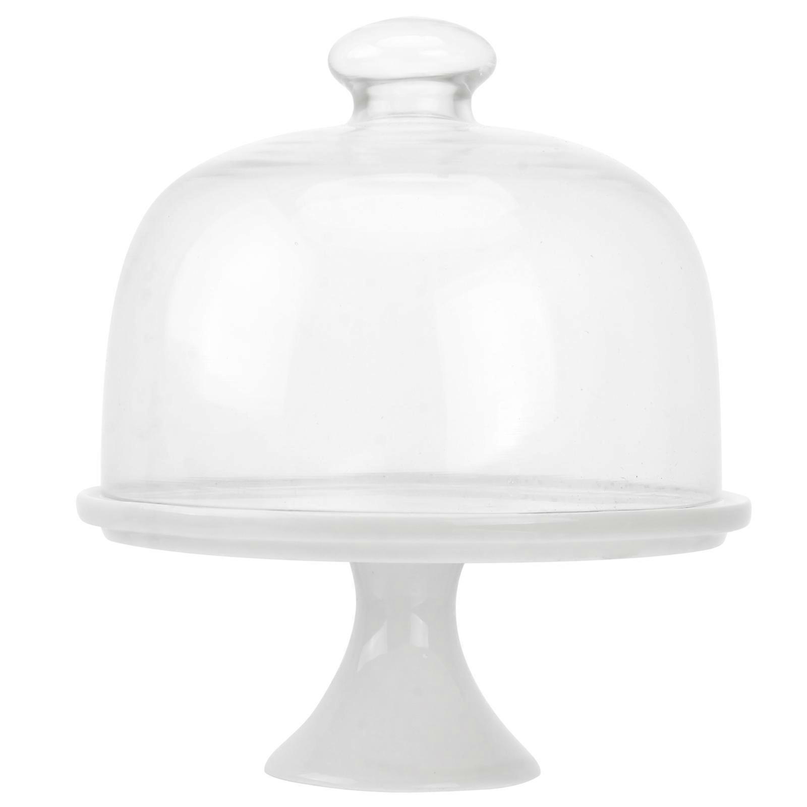 Keramik-Kuchenform oder Dessertteller mit Glasdeckel (1 Set)