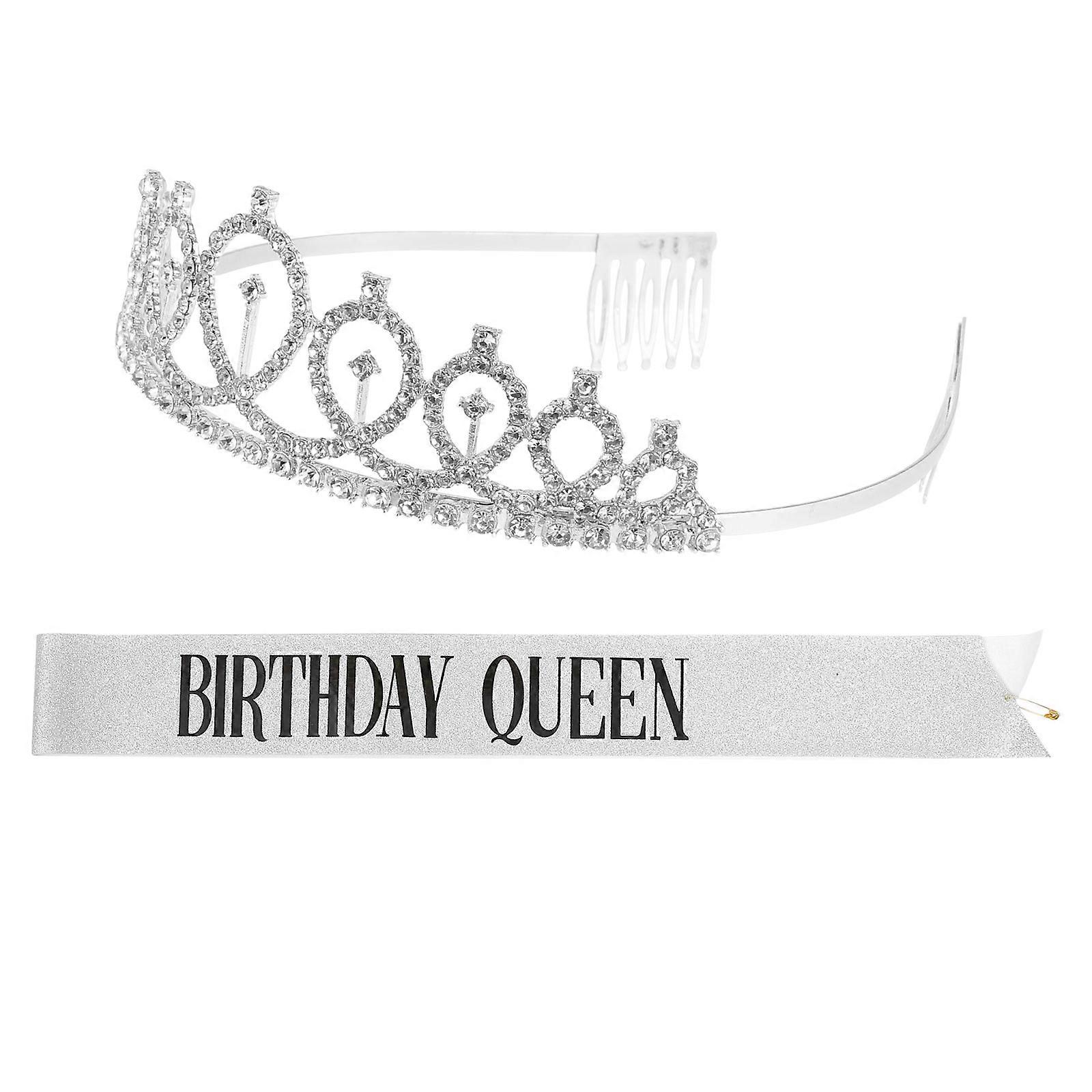 Birthday Party Sash Silver Decorative Shoulder Strap for 1Set