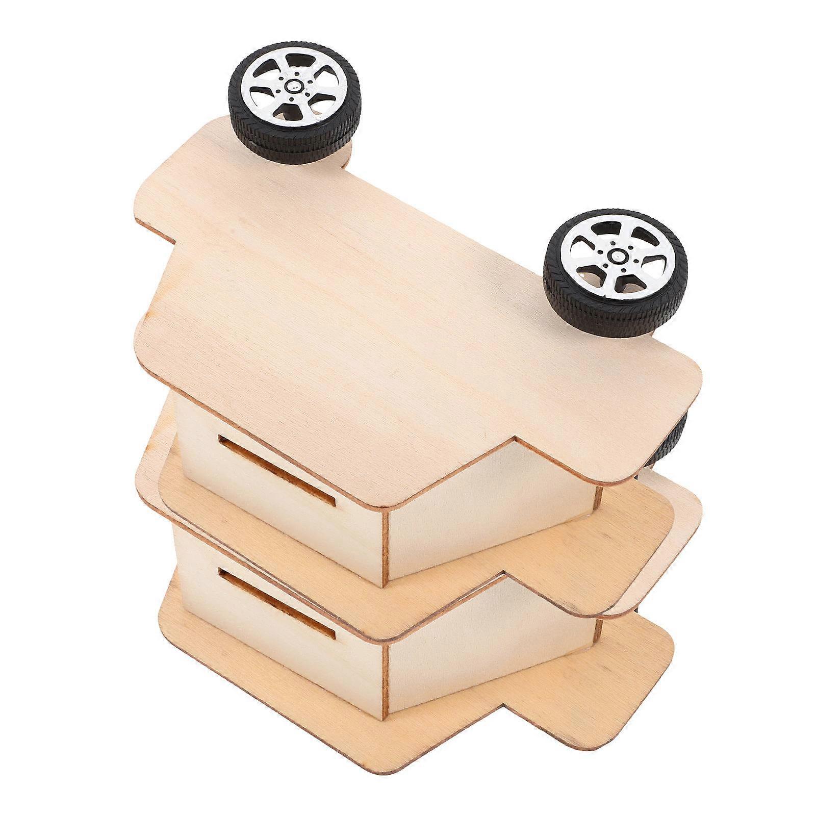DIY Saving Pot Wooden Coin Bank Function 2Pcs Educational Toys