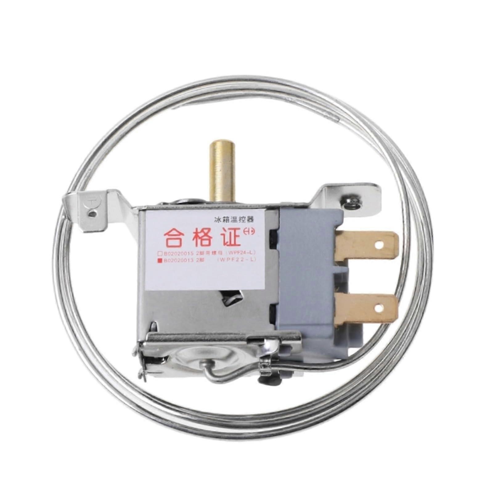 WPF22L Adjustable Refrigerator Thermostat 2 Pin Metal Fridge Temperature Controller for Home