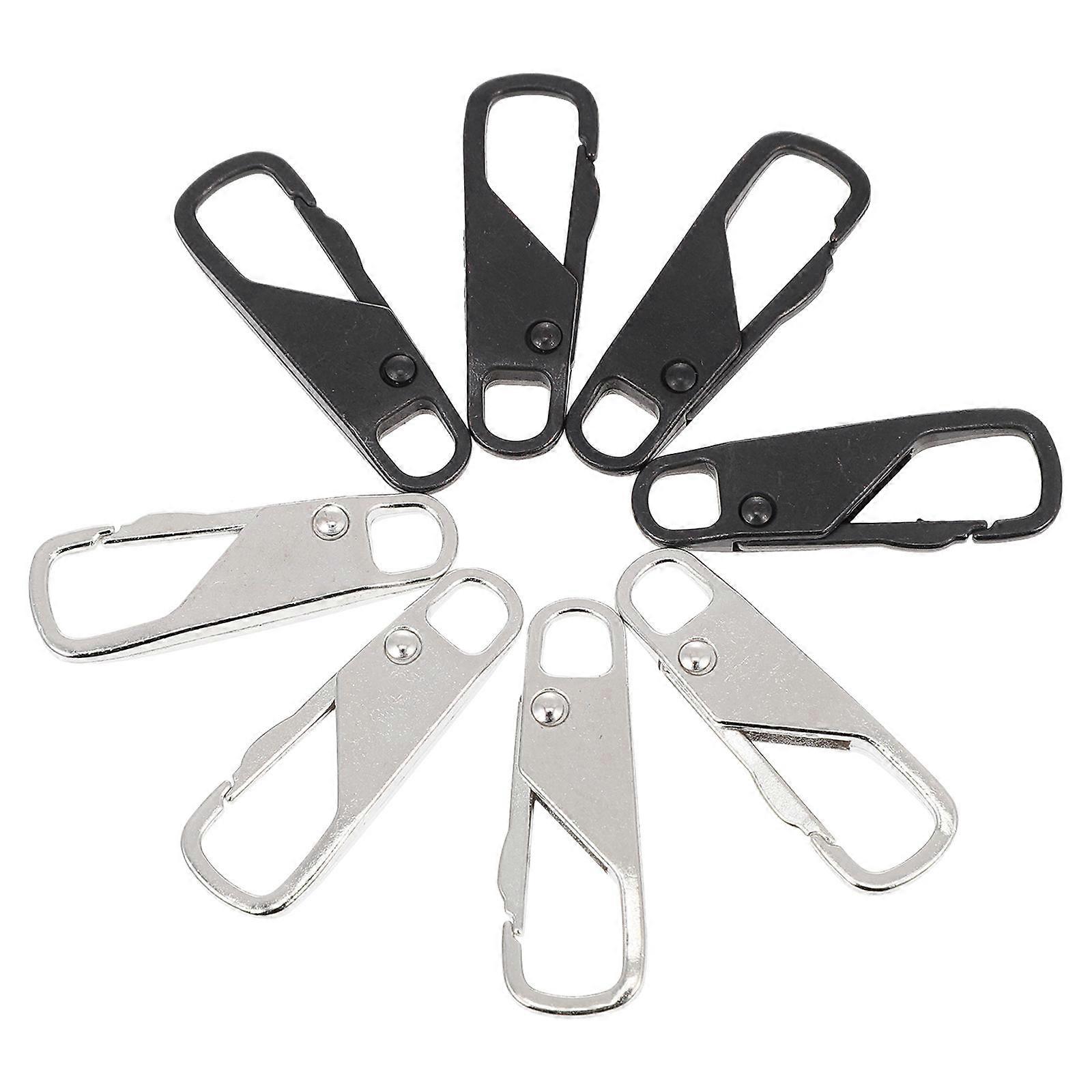 Zipper Puller Tabs Durable Alloy Zipper Heads for Replacement 8Pcs