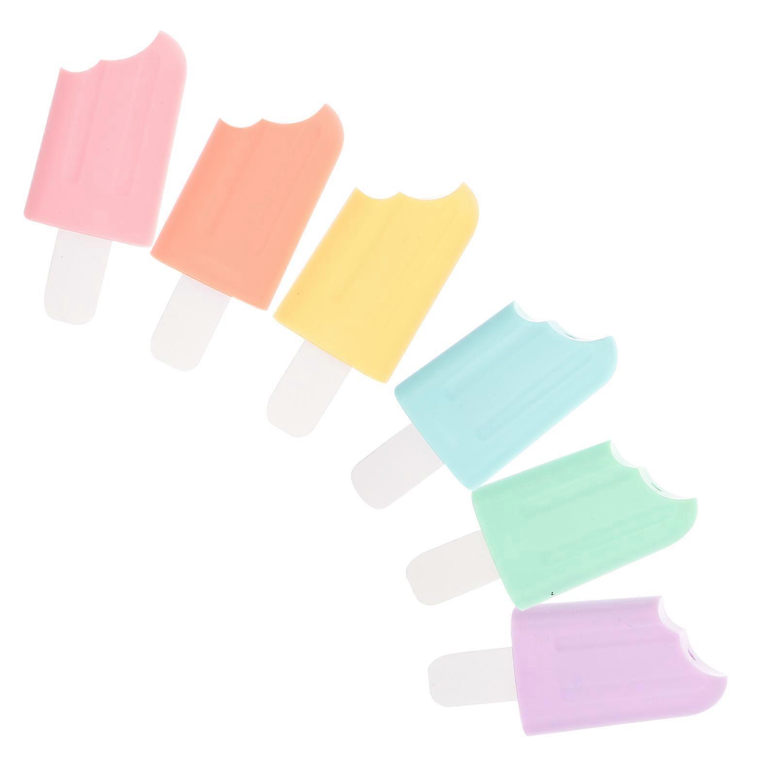 Plastic Marking Pens for Students 6Pcs Ice Cream Shape Highlighter Set