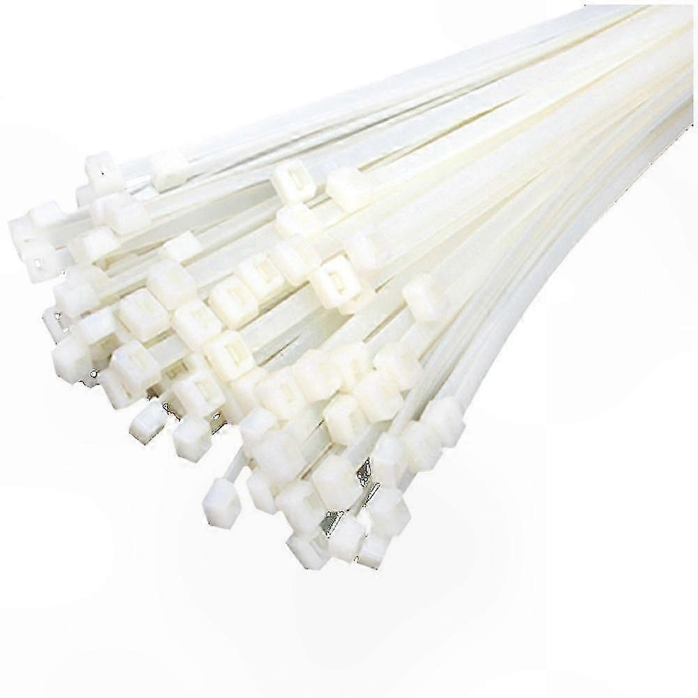 Heavy-Duty Cable Ties, 2.5mm Width, White, 50-Pack
