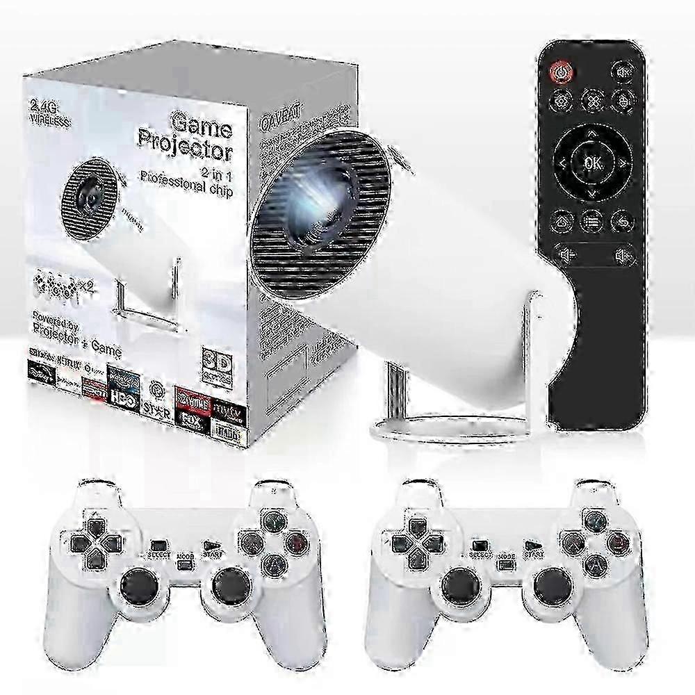 2025 4k Smart Movie Projector Games Combo Video Games with 2 Wireless Game Controller