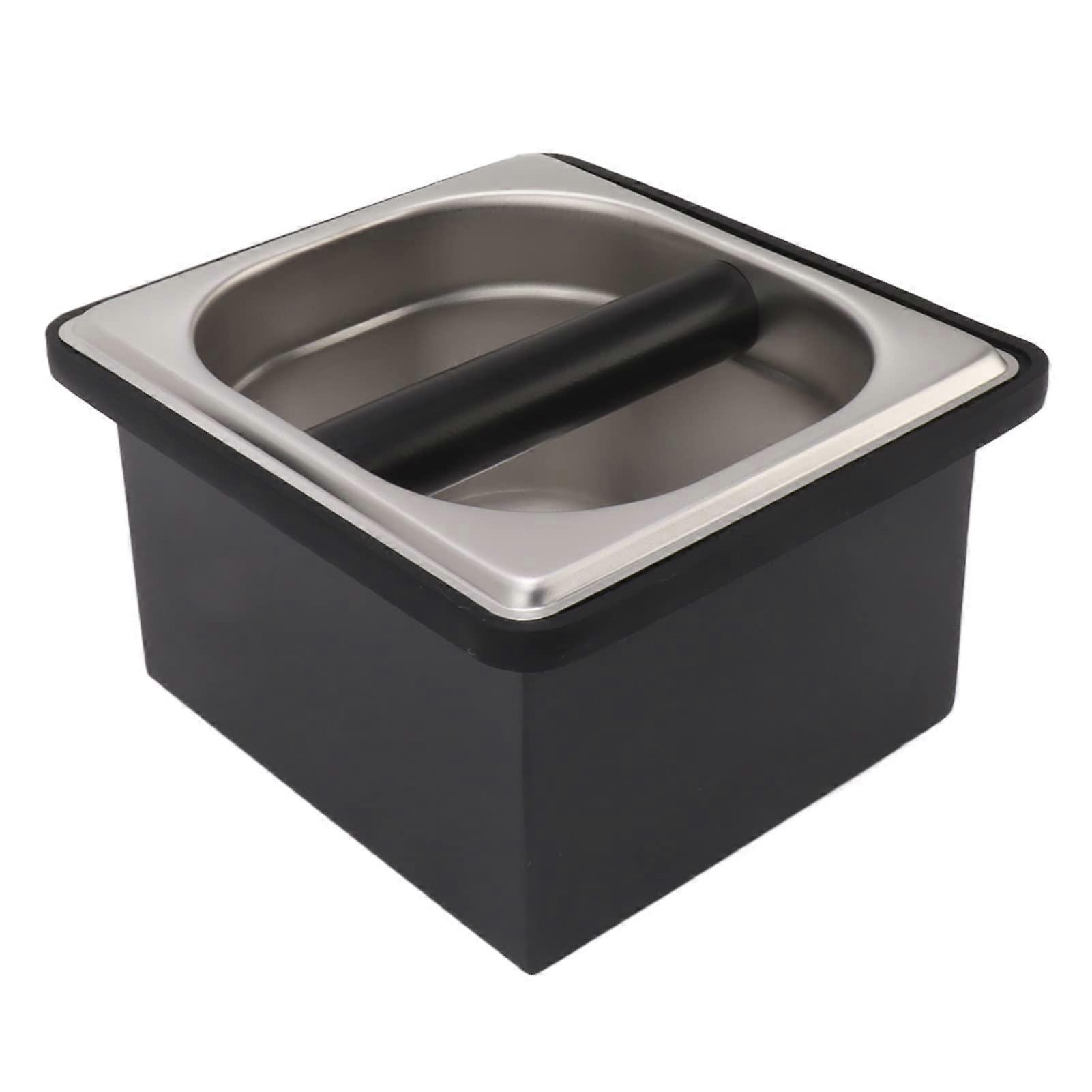 Large Capacity Coffee Knock Box with Removable Grounds Container, Easy Clean and Splash Protection