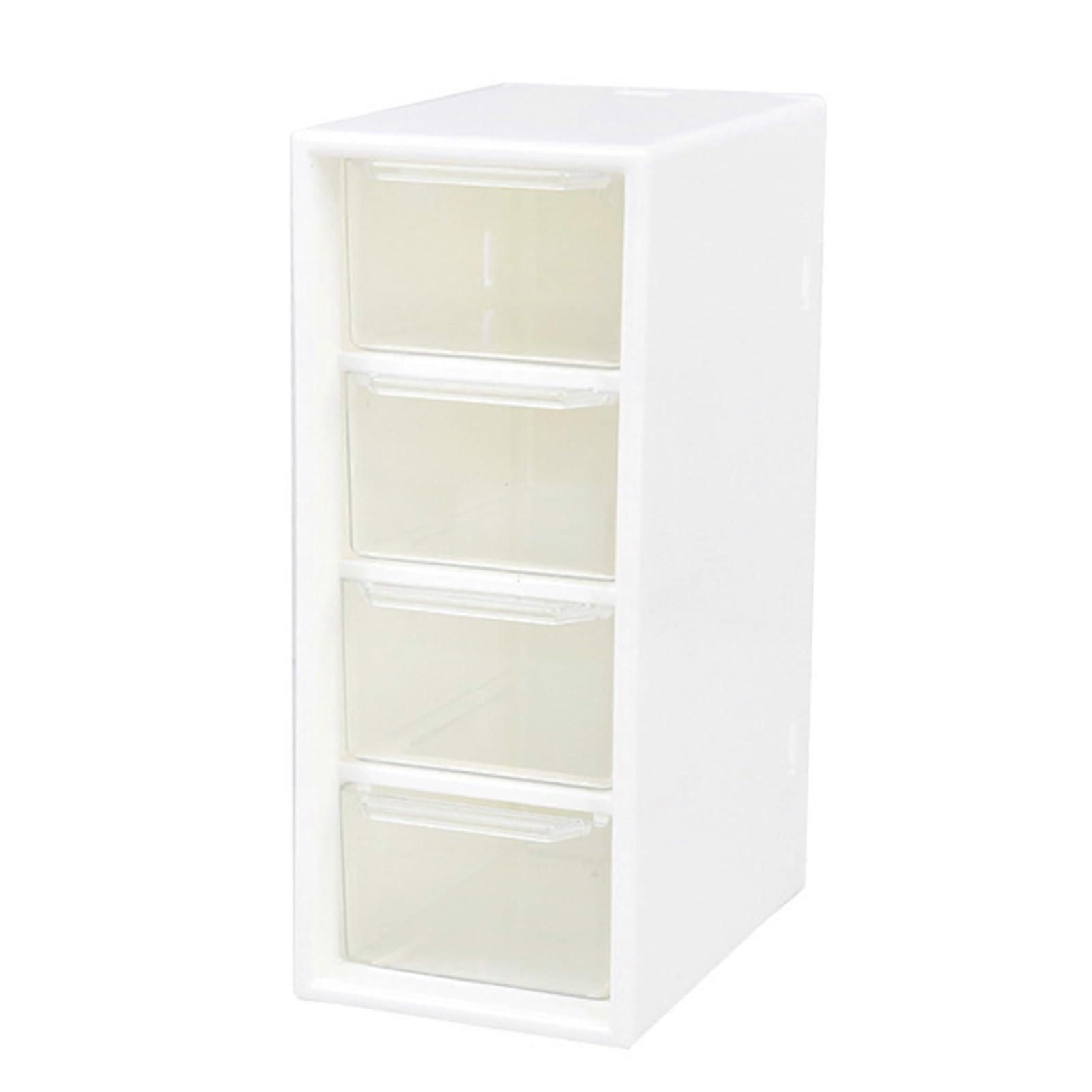 Desktop Organizer Clear Stackable 4 Drawer Jewelry and Makeup Storage Box with Transparent DustProof Design