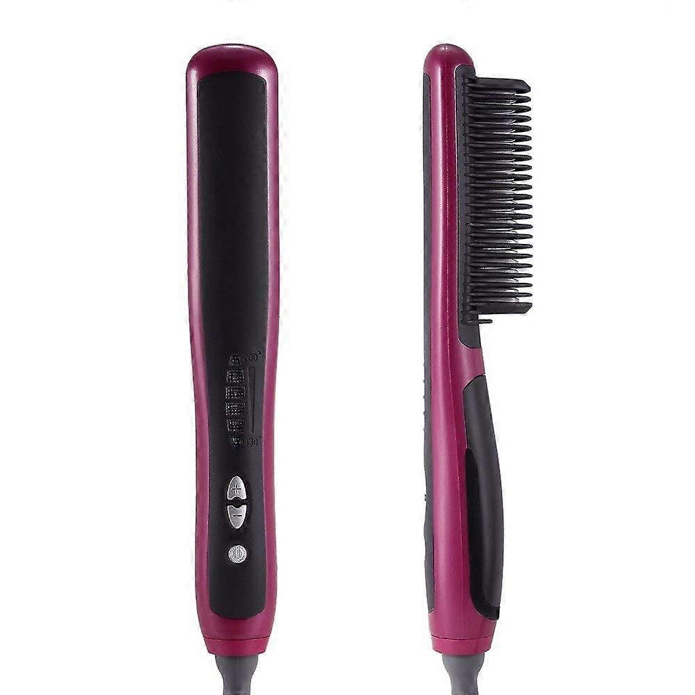 Professional Ionic Hair Straightener Brush with Digital Temperature Control and Ceramic Plates