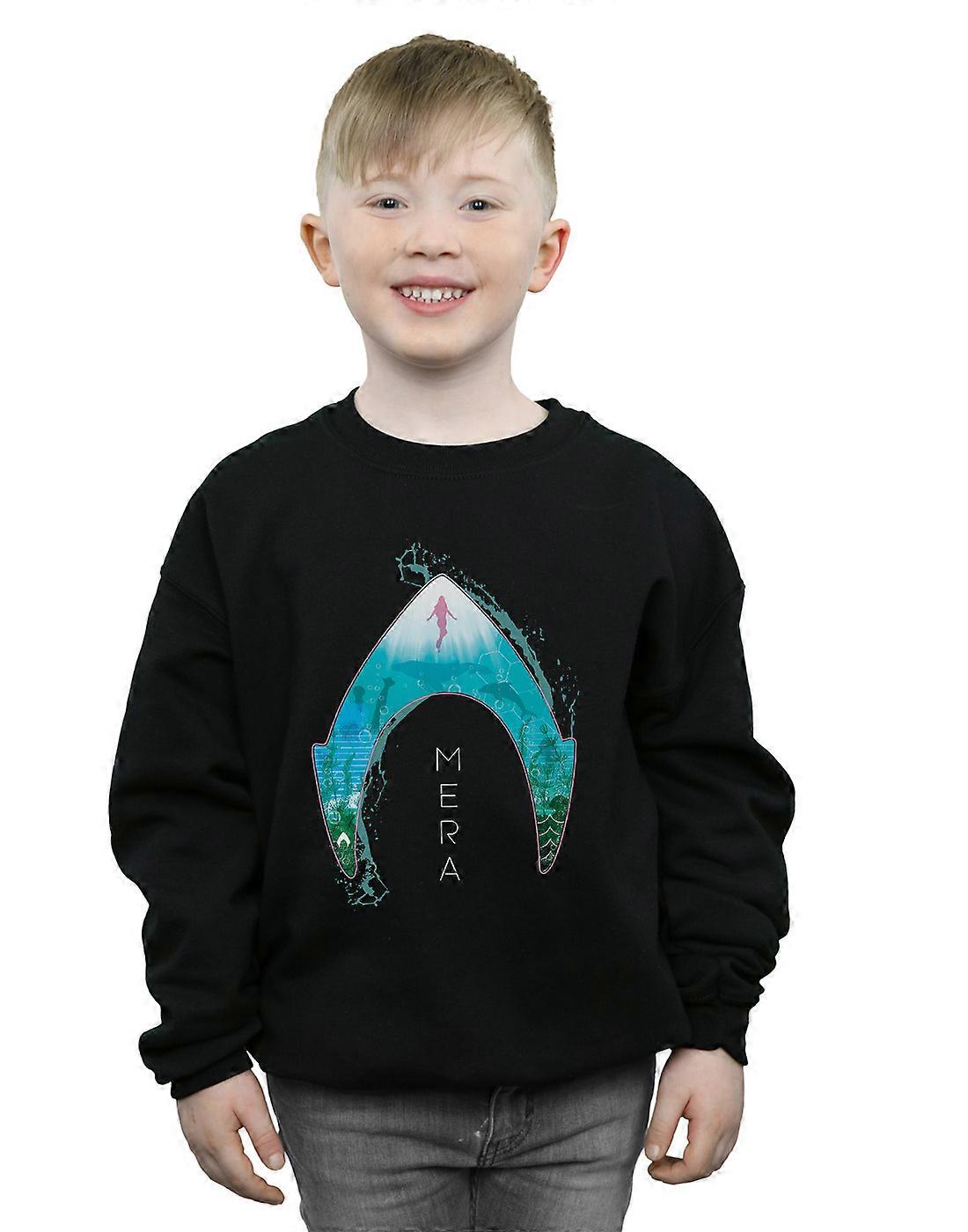 DC Comics Boys Aquaman Mera Ocean Logo Sweatshirt