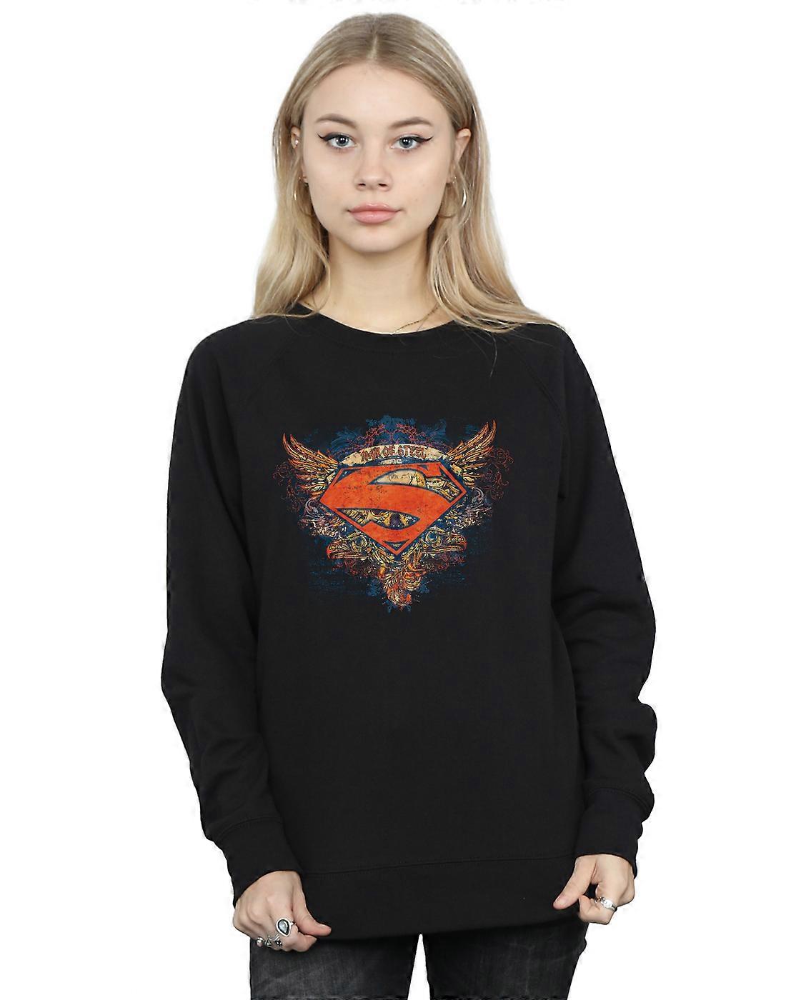 DC Comics Women's Superman Wings Shield Sweatshirt