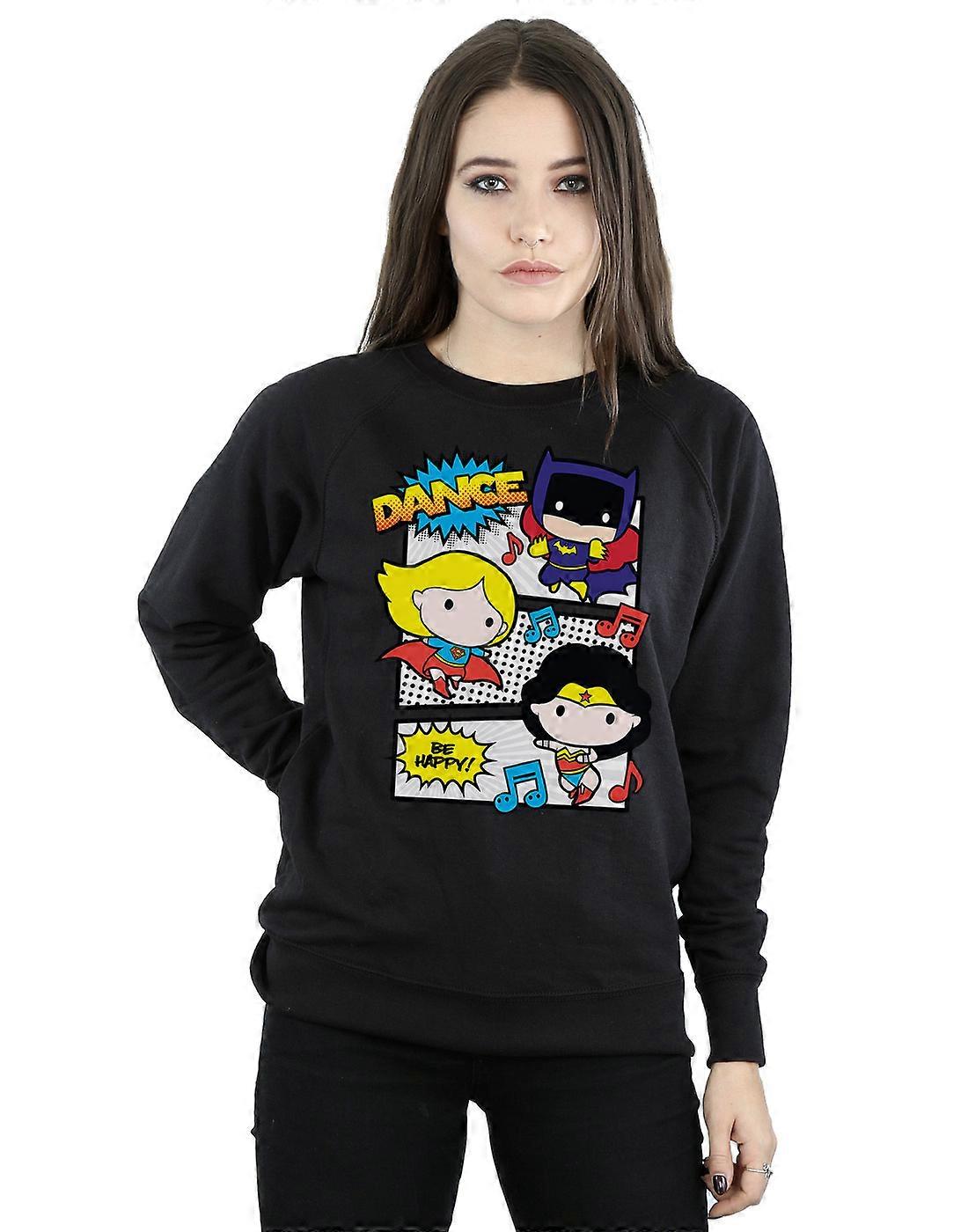 DC Comics Women's Chibi Super Friends Dance Sweatshirt
