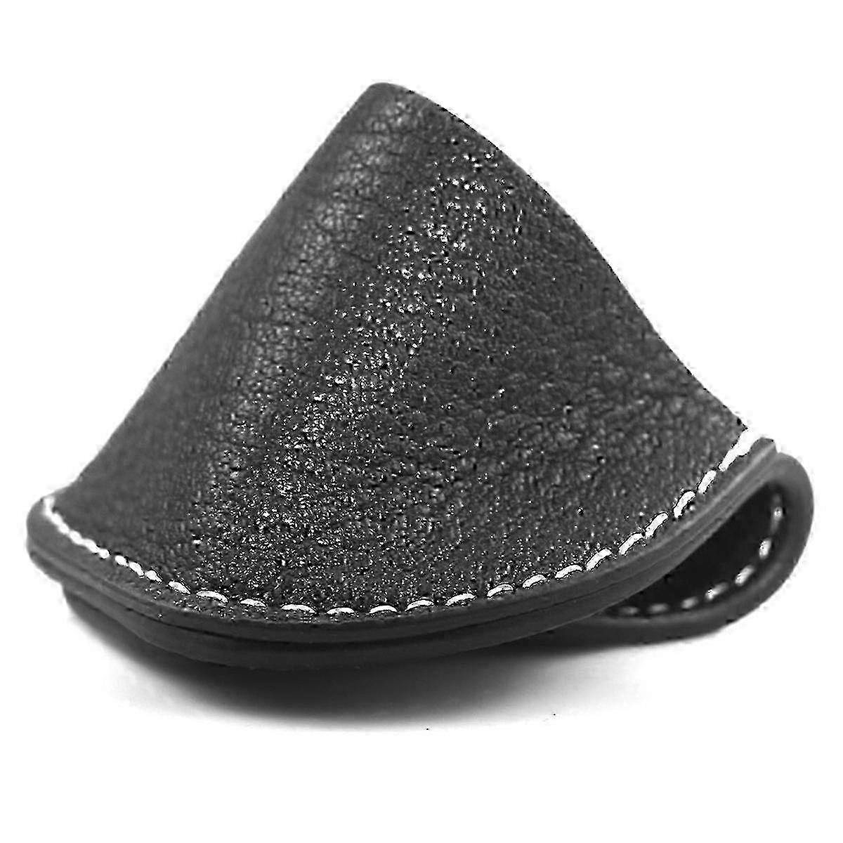 Black Leather Billiards Chalk Holder with Clip