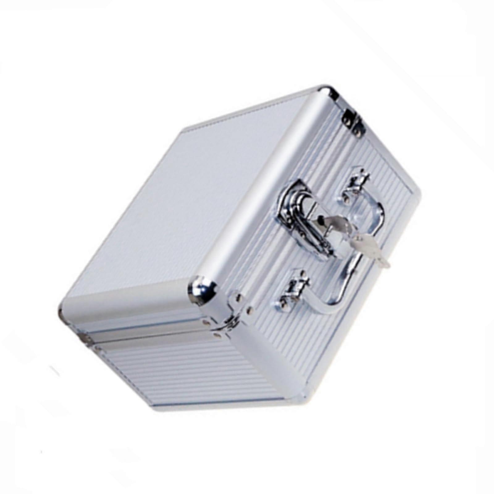 Aluminum 2.5 Inch External HDD Storage Case with Key Lock and Shockproof Sponge Interior Silver