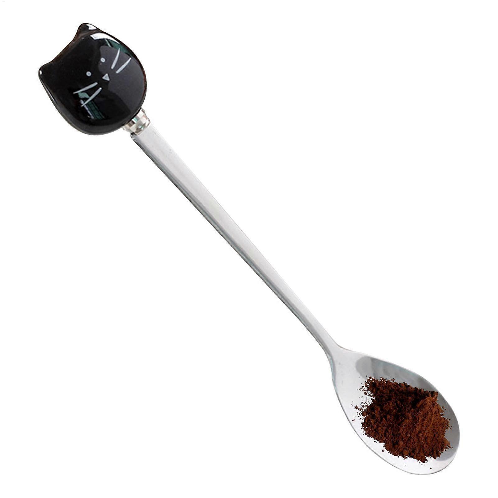 Cat Coffee Spoon with Unique Cat Handle, Rustproof Stainless Steel Tea and Dessert Spoon