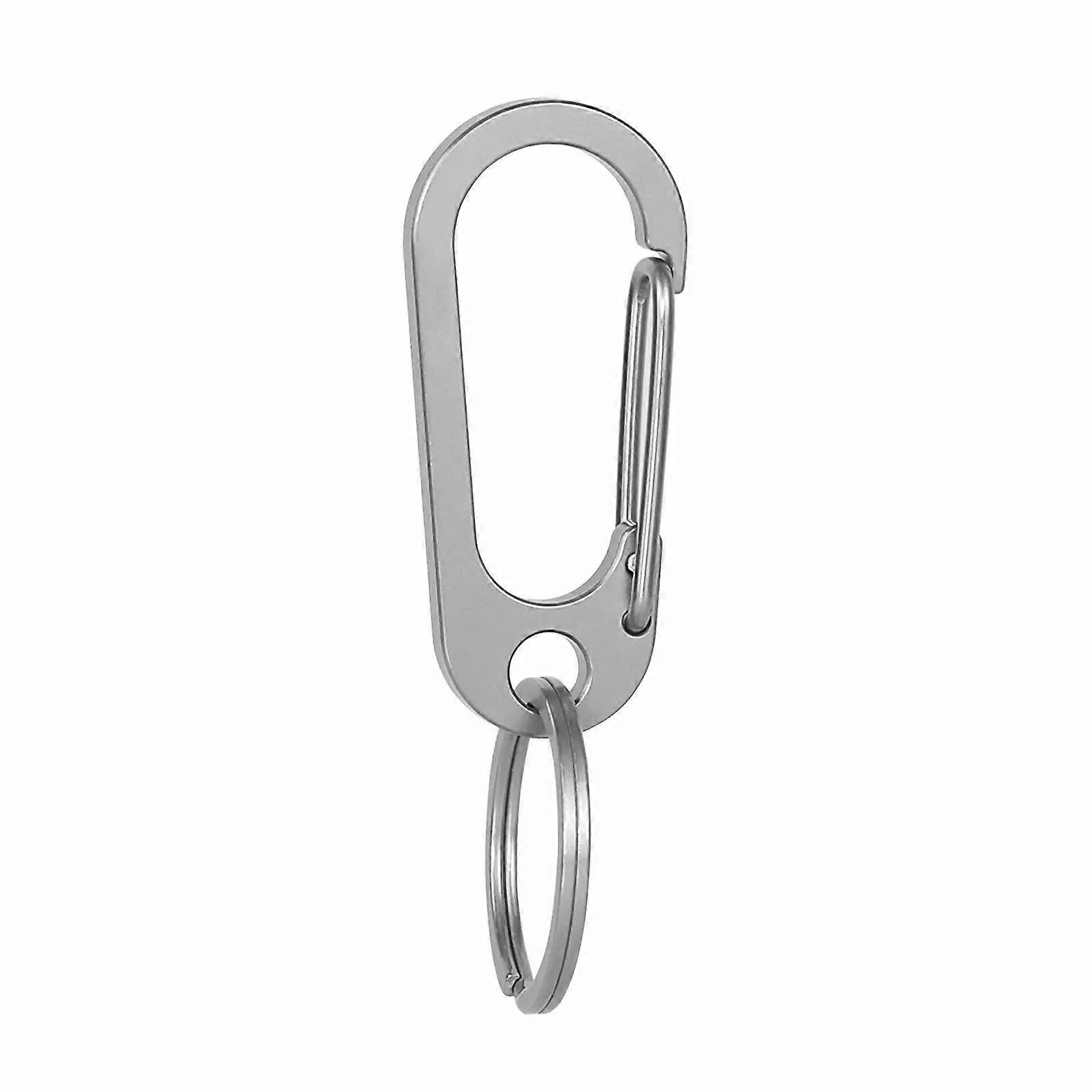 Titanium Carabiner EDC Keychain with Keyring, Lightweight Clip for Keys and Backpack, Grey 01