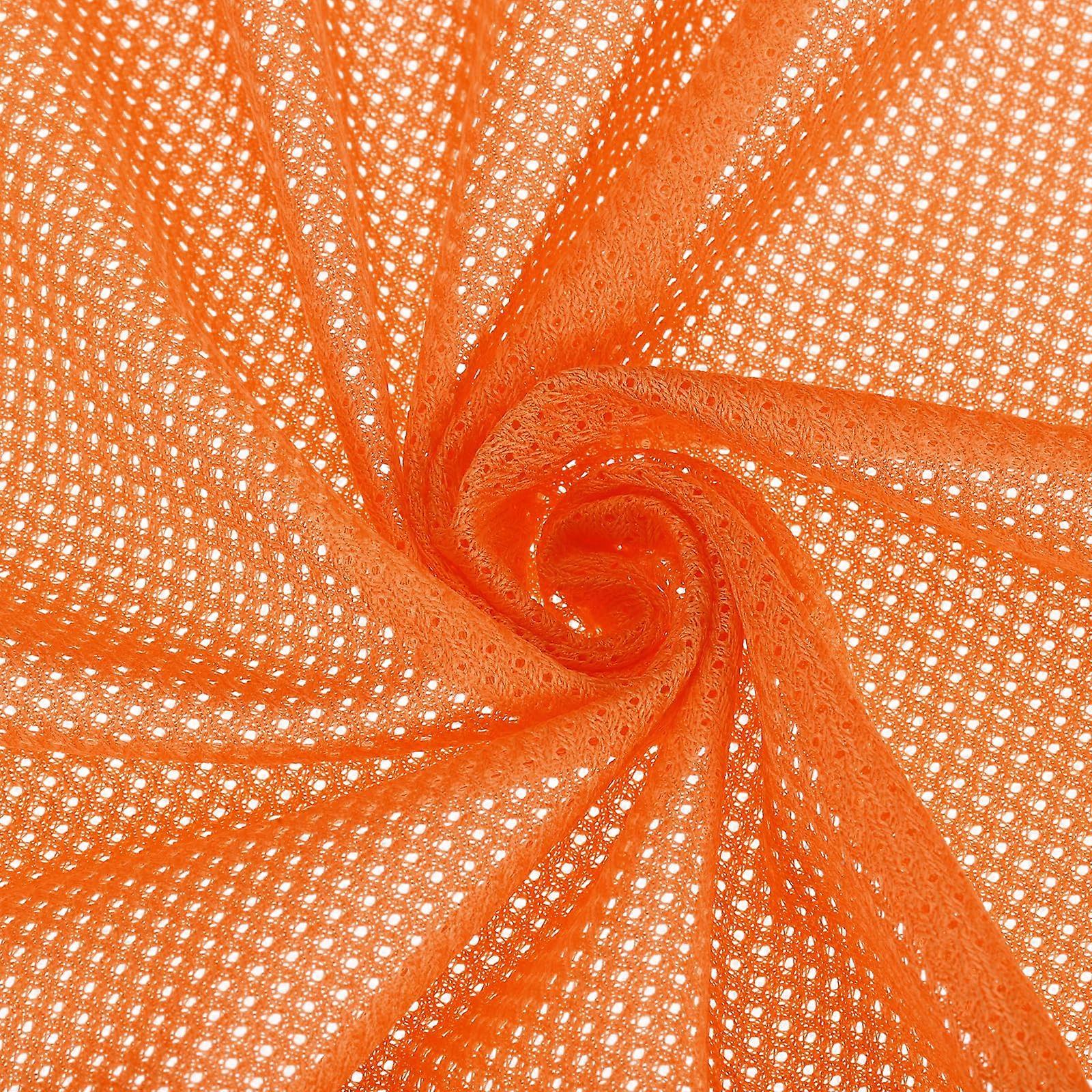 62 Inch Wide Polyester Mesh Fabric Deep Pumpkin Orange 1 Yard Lightweight Breathable Quick Dry