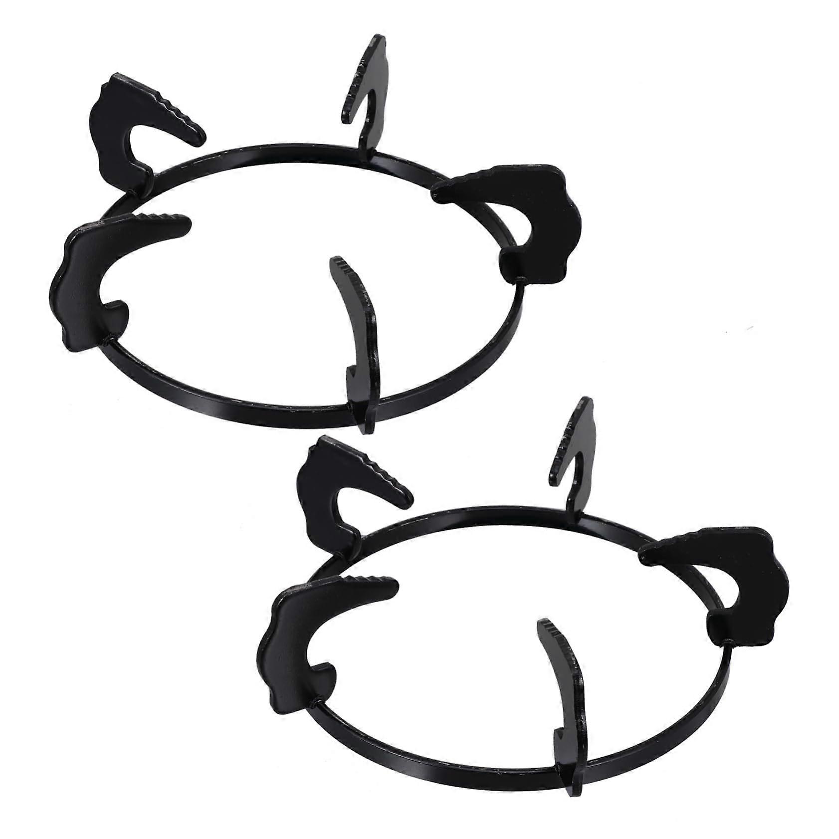 2pcs Cast Iron Gas Stove Pan Support Rack, Universal Wok Stand for Stable Kitchen Cookware