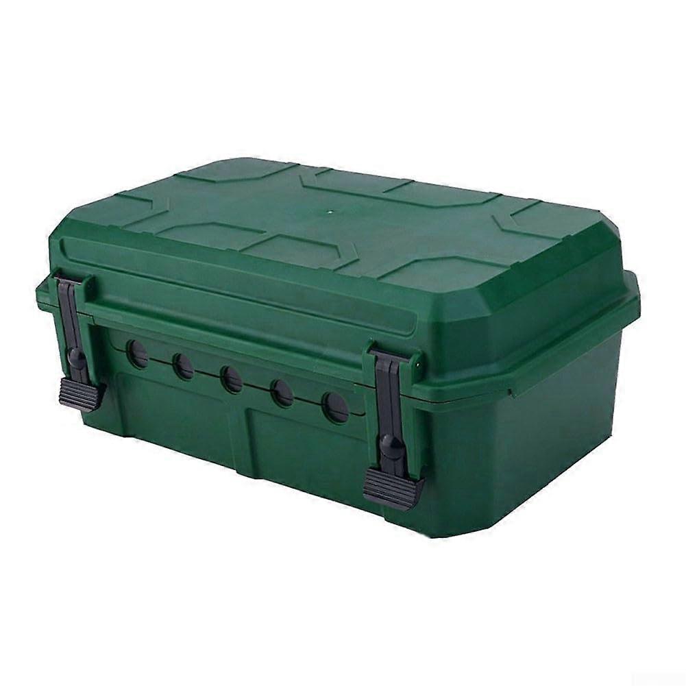 IP54 Weatherproof Junction Box with 5 Cable Outlets, Outdoor Electrical Enclosure, Green with Lock