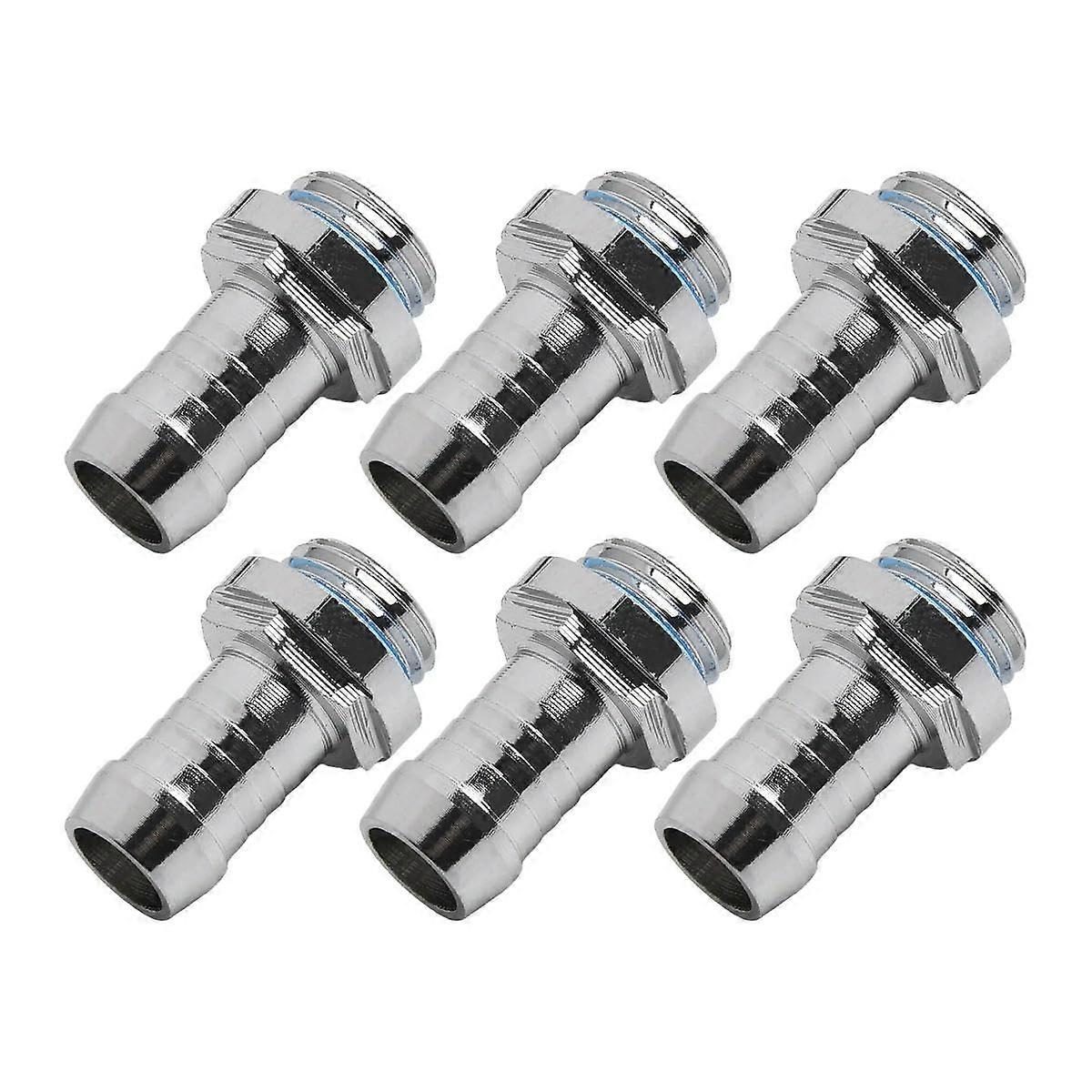 6PC Copper G1/4 Water Cooling Barb Fitting 7.2mm Hose Connector for MultiFluid Systems