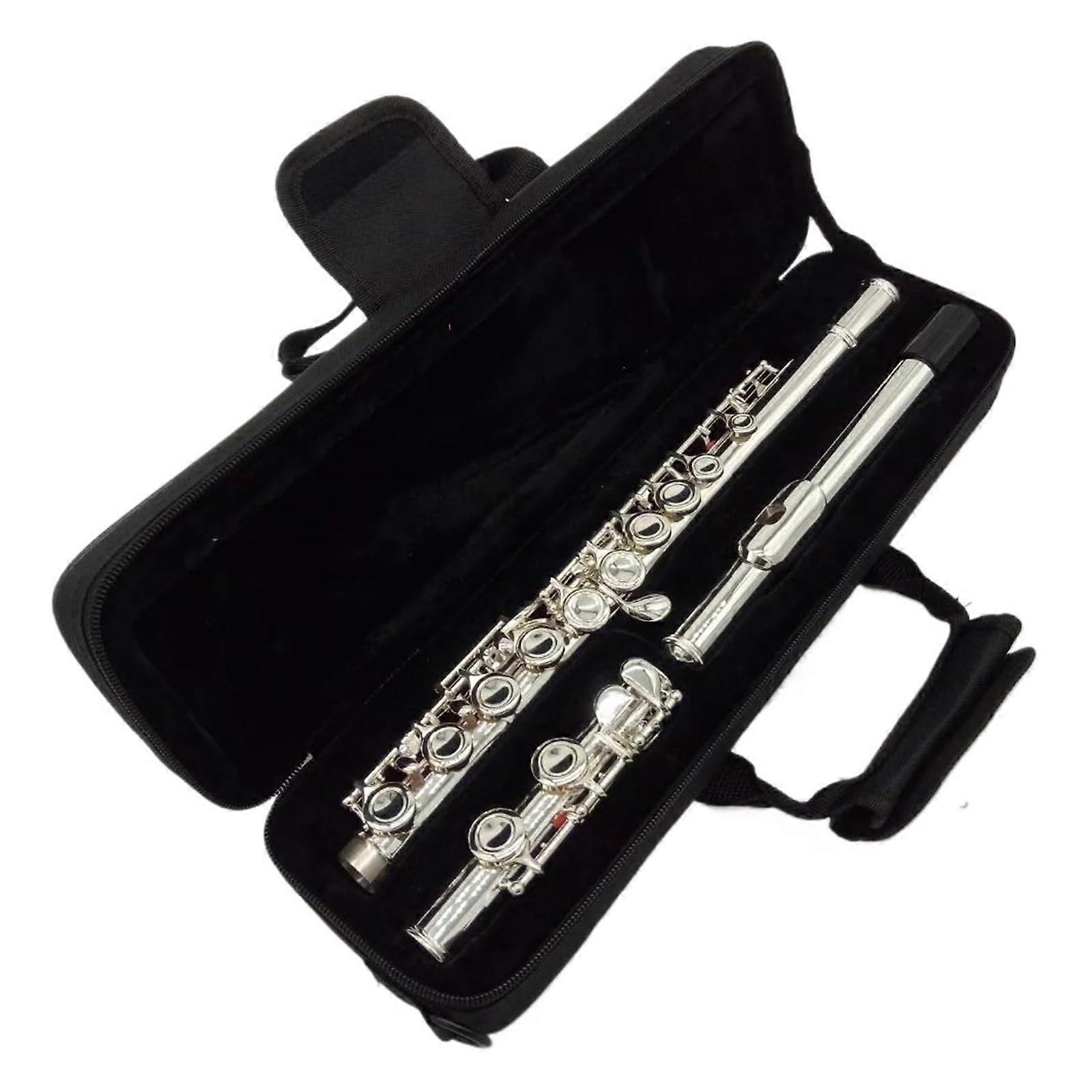 Silver Plated Student Flute C Key Beginner Professional with Bright Focused Sound