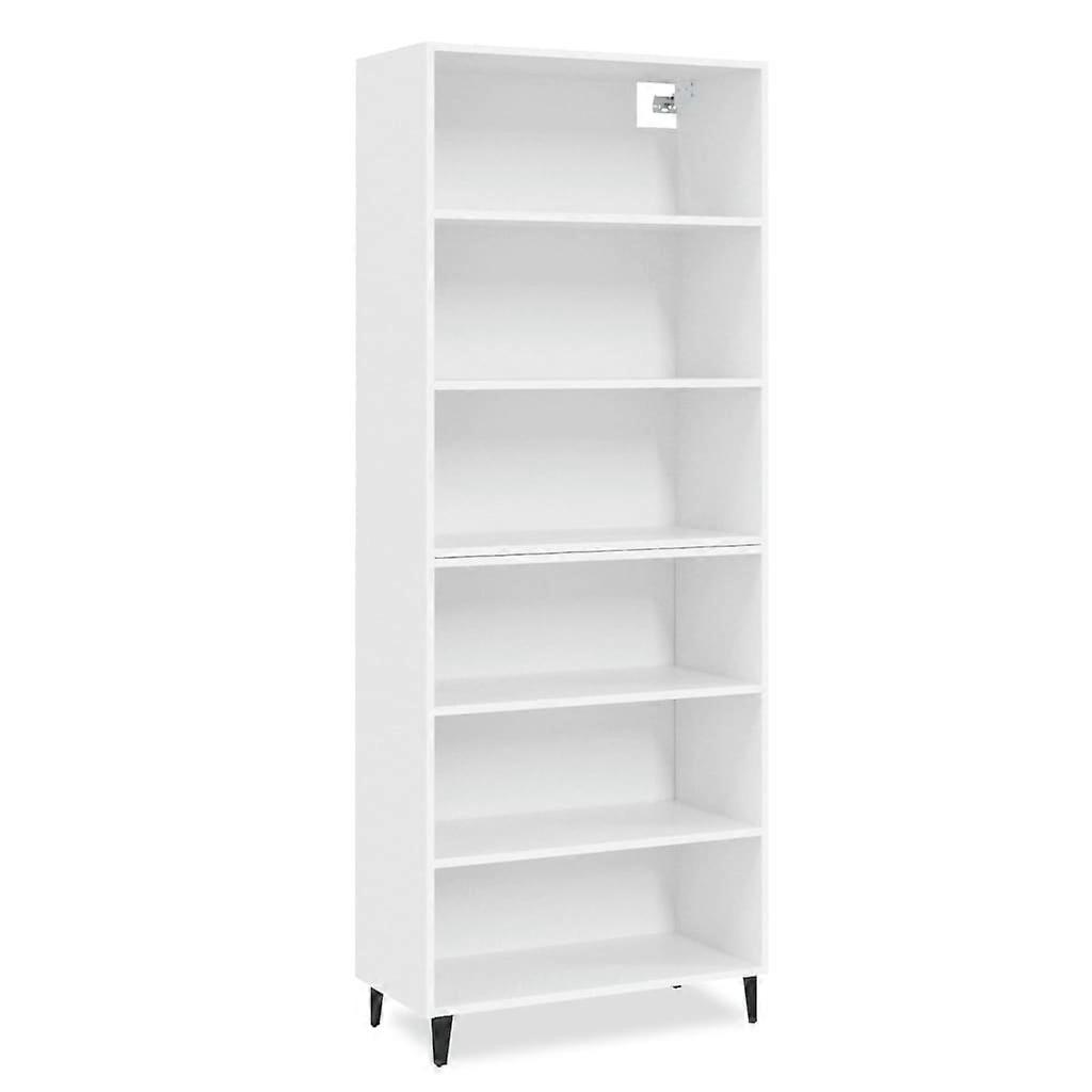 vidaXL Hoge kast bewerkt hout wit