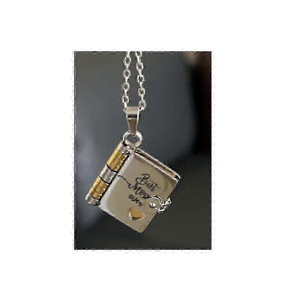 adjustable i love you book necklace openable multi layer choker