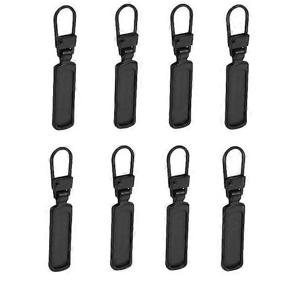 Zipper pull tabs (8-pack, black)